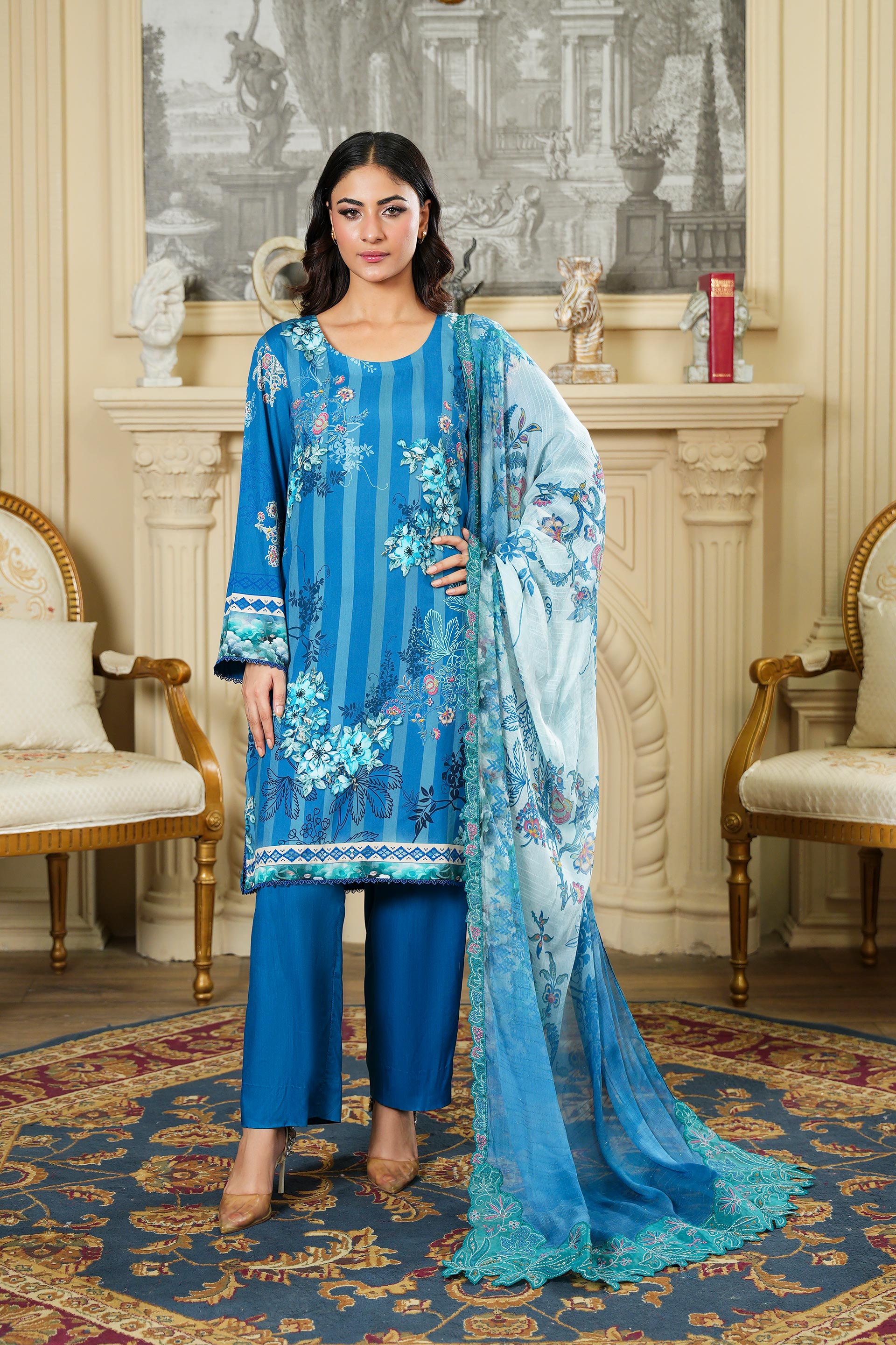 SASSI Viscose PRINT Shirt & Dupatta Vol-2464