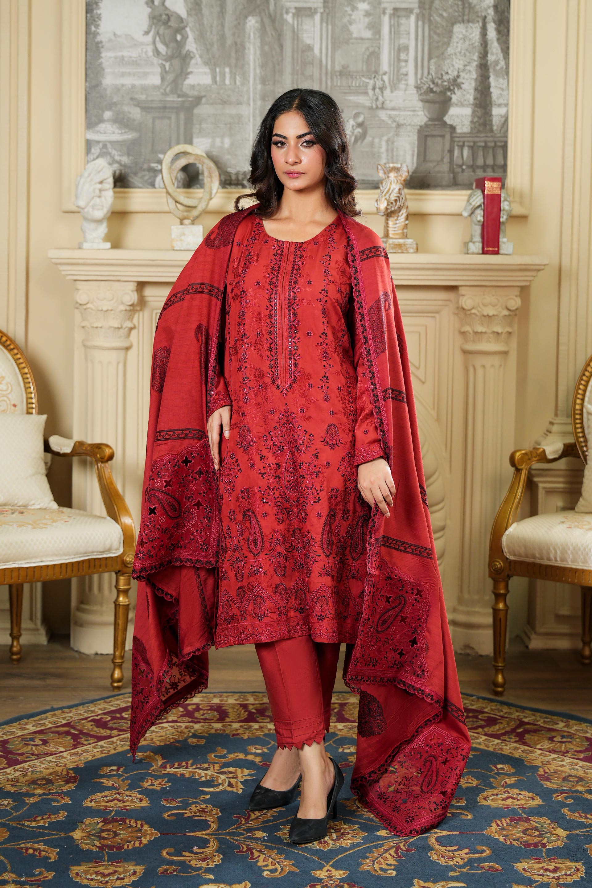 SASSI Viscose EMB Shirt & Dupatta Vol-2427