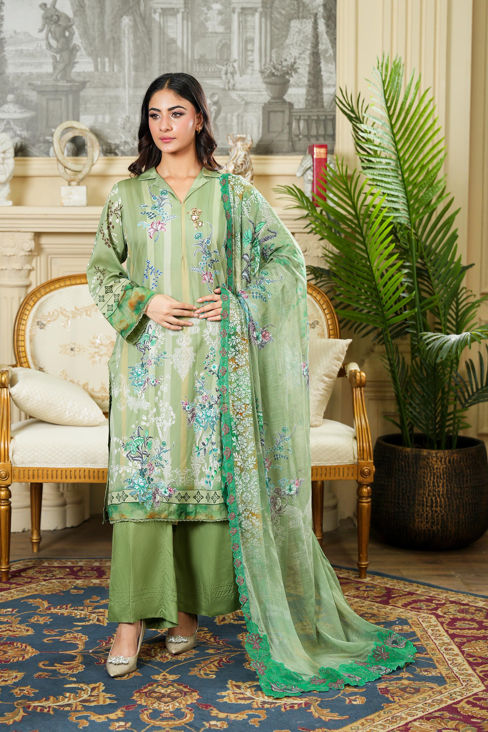 SASSI Viscose PRINT Shirt & Dupatta Vol-2464