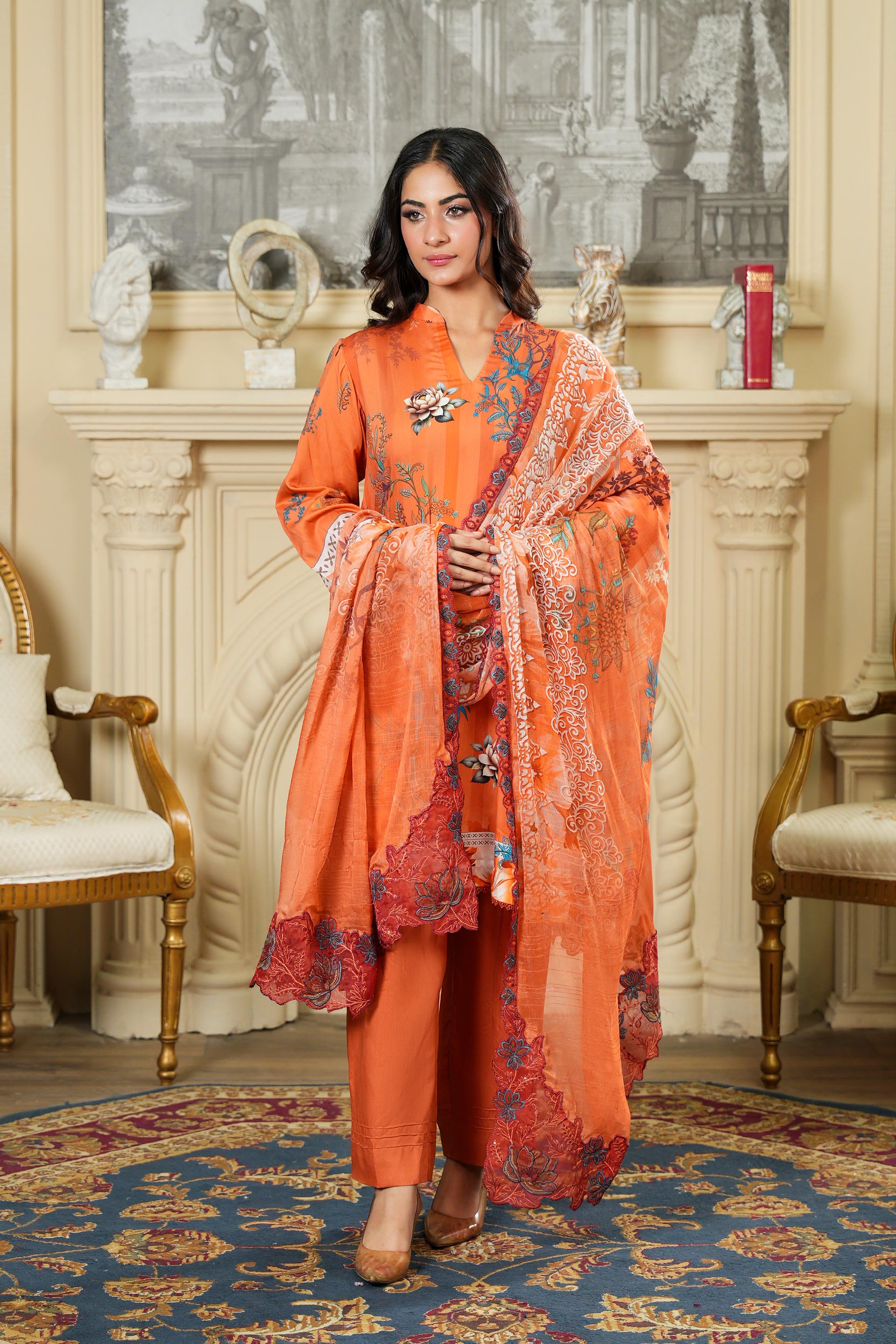 SASSI Viscose PRINT Shirt & Dupatta Vol-2464