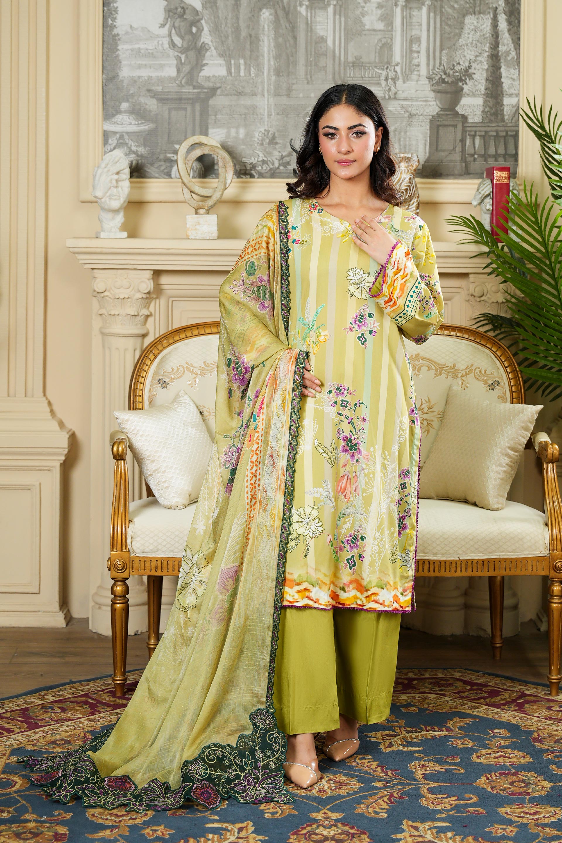 SASSI Viscose PRINT Shirt & Dupatta Vol-2464