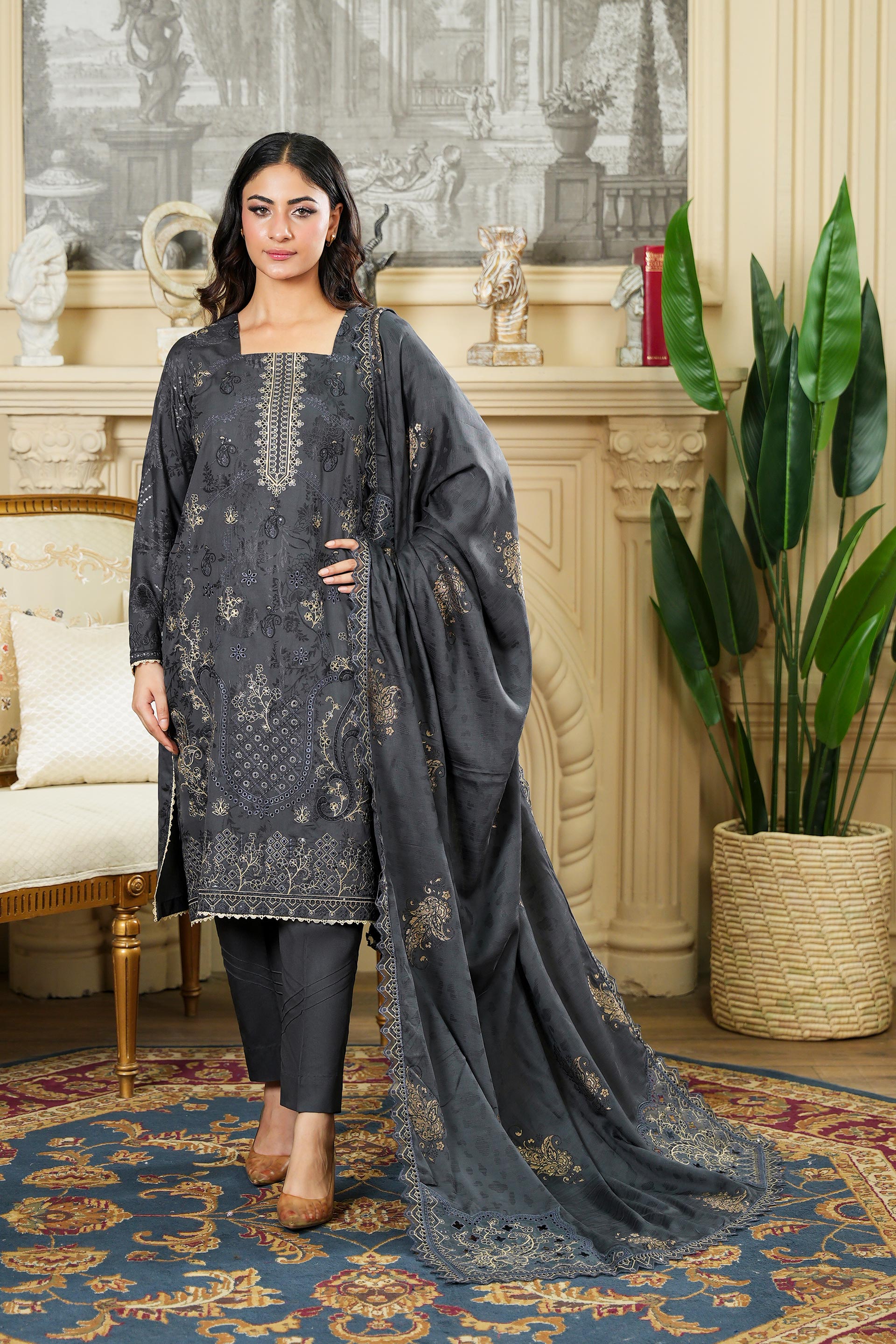 SASSI Viscose EMB Shirt & Dupatta Vol-2427