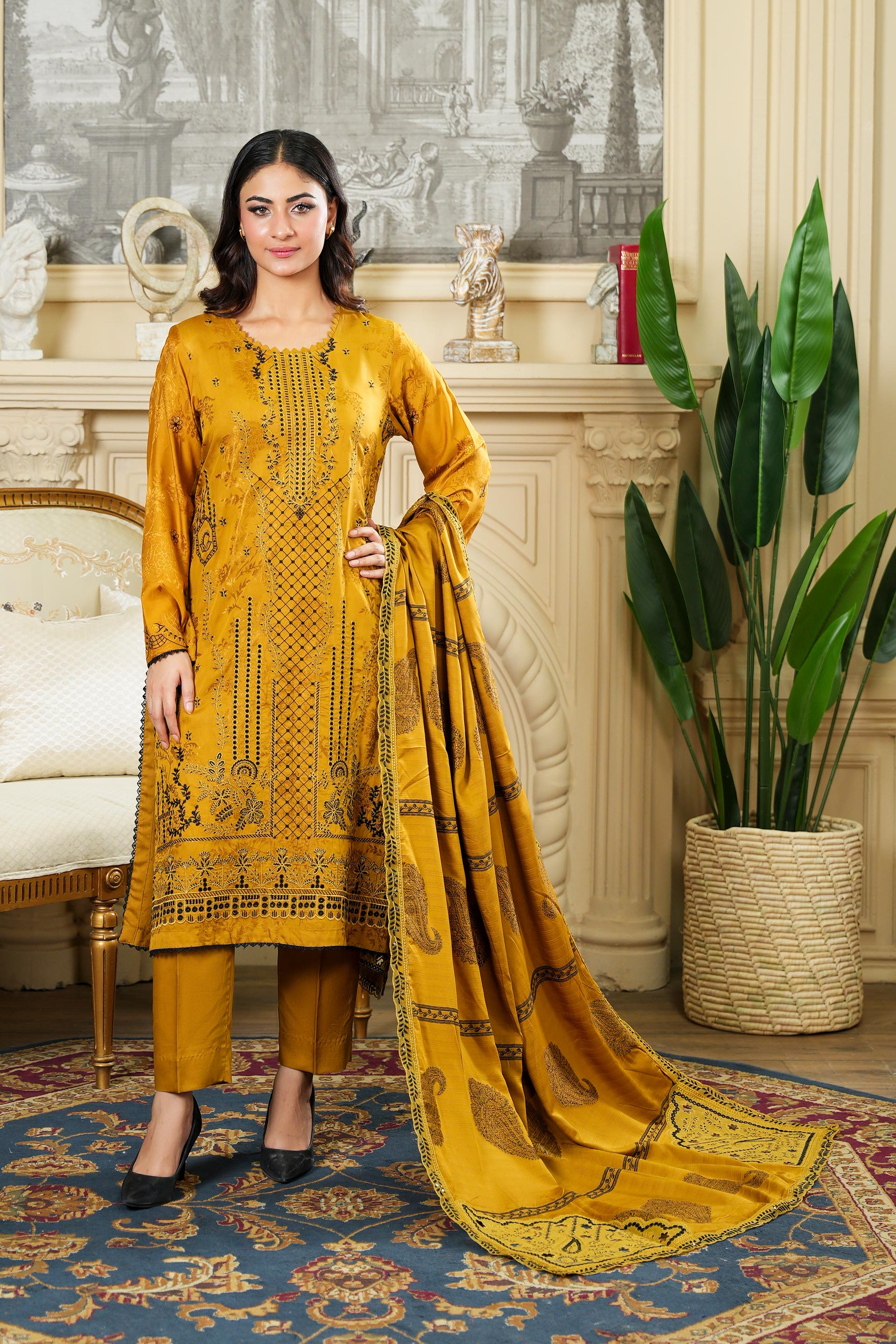 SASSI Viscose EMB Shirt & Dupatta Vol-2427