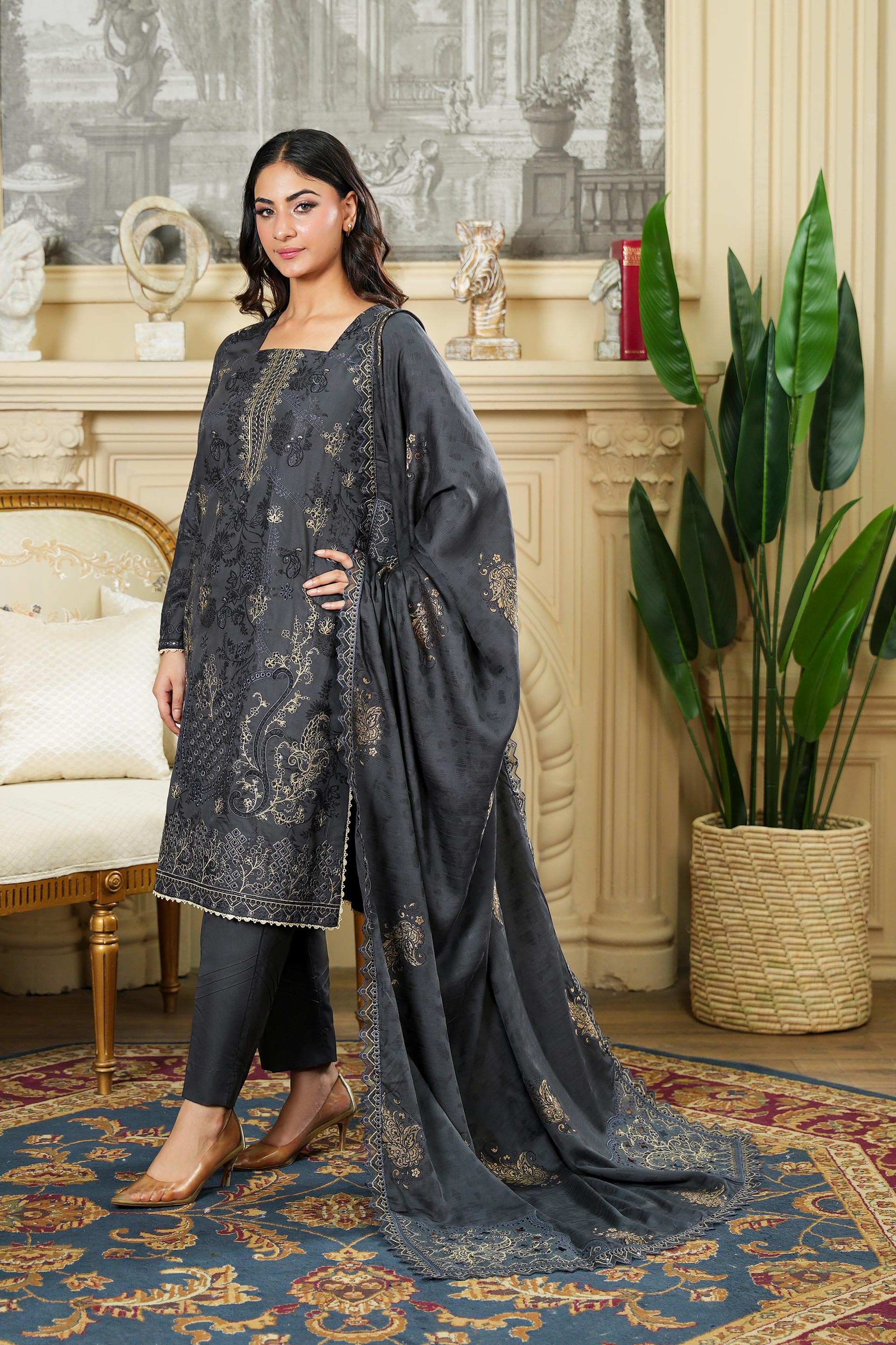 SASSI Viscose EMB Shirt & Dupatta Vol-2427