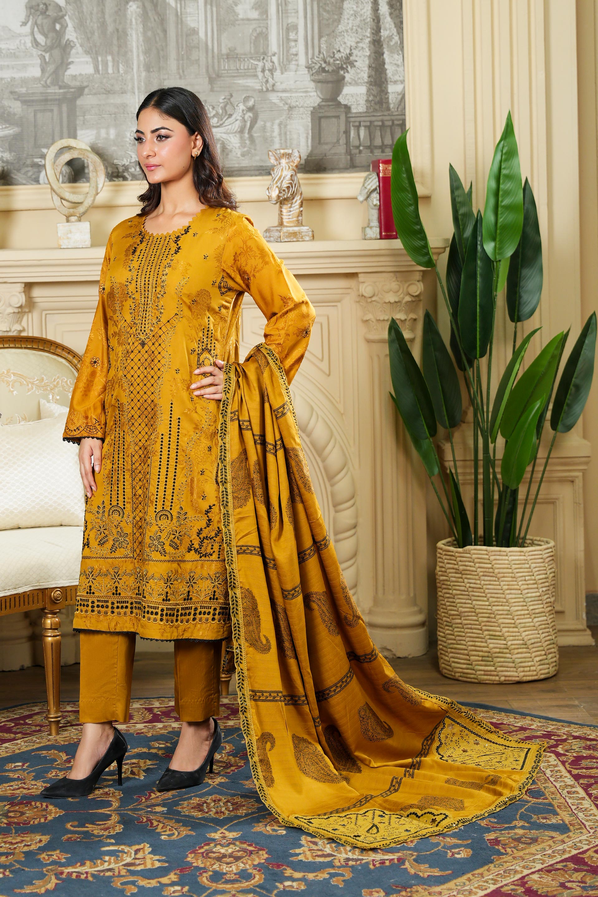 SASSI Viscose EMB Shirt & Dupatta Vol-2427