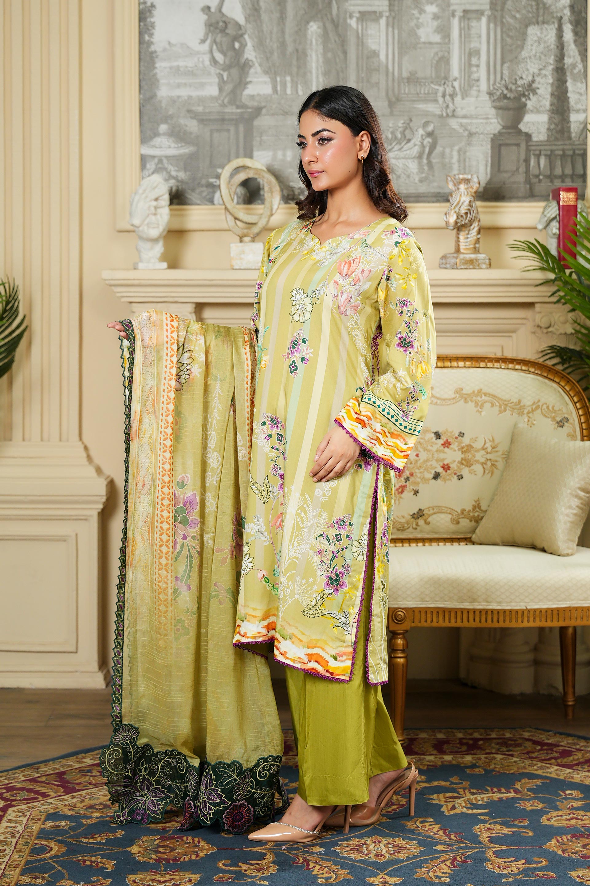 SASSI Viscose PRINT Shirt & Dupatta Vol-2464
