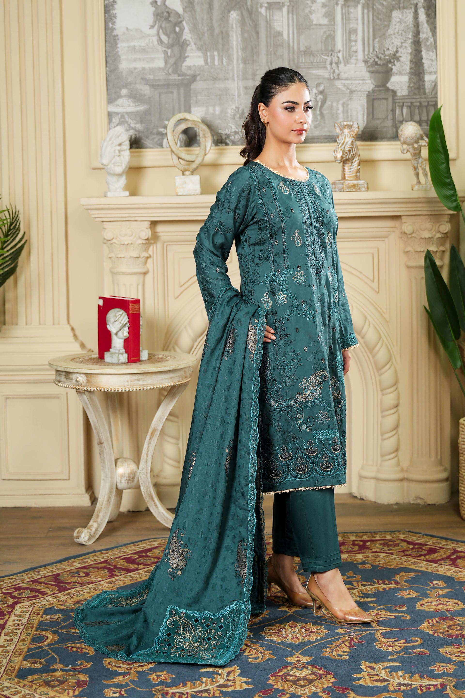 SASSI Viscose EMB Shirt & Dupatta Vol-2427