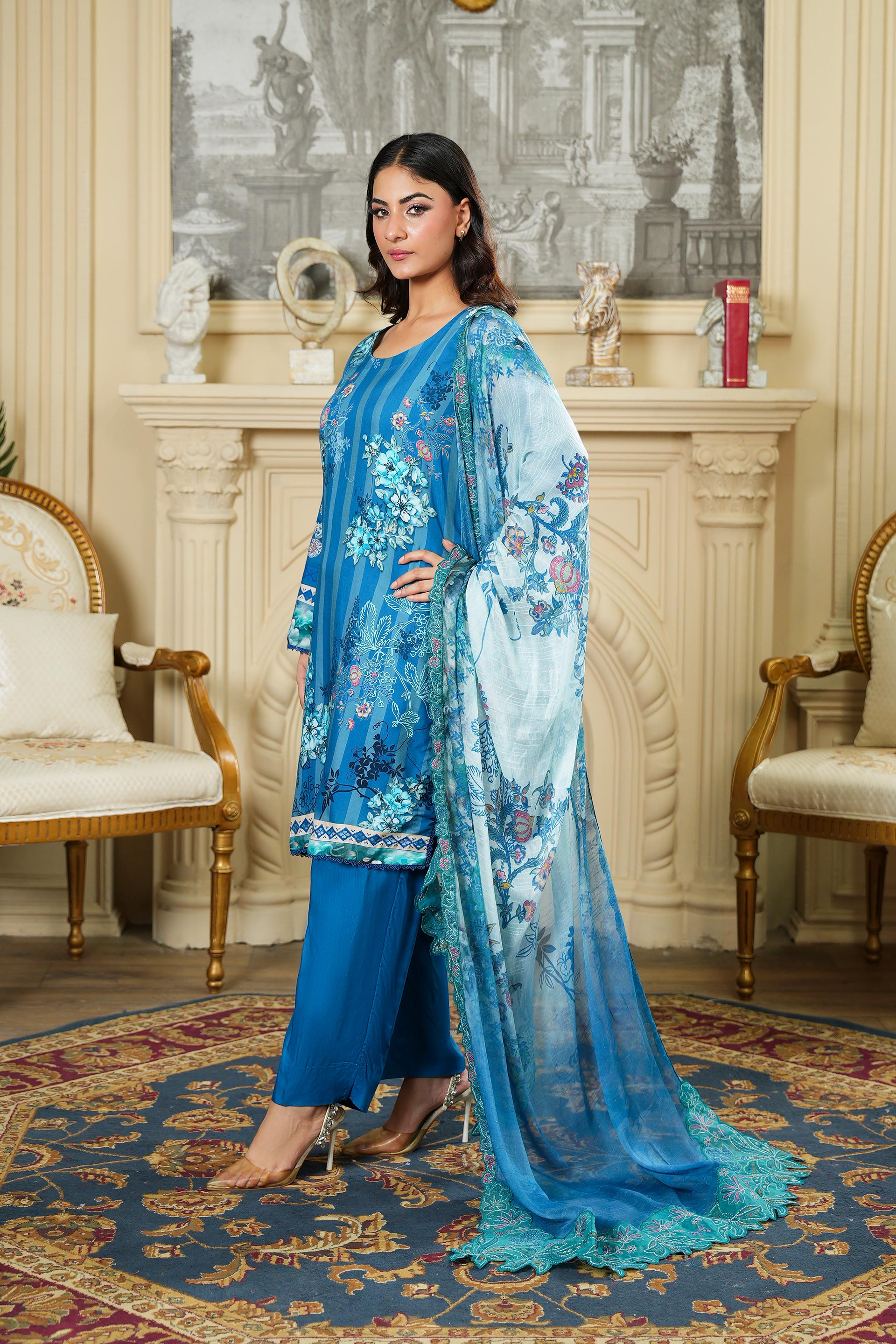 SASSI Viscose PRINT Shirt & Dupatta Vol-2464