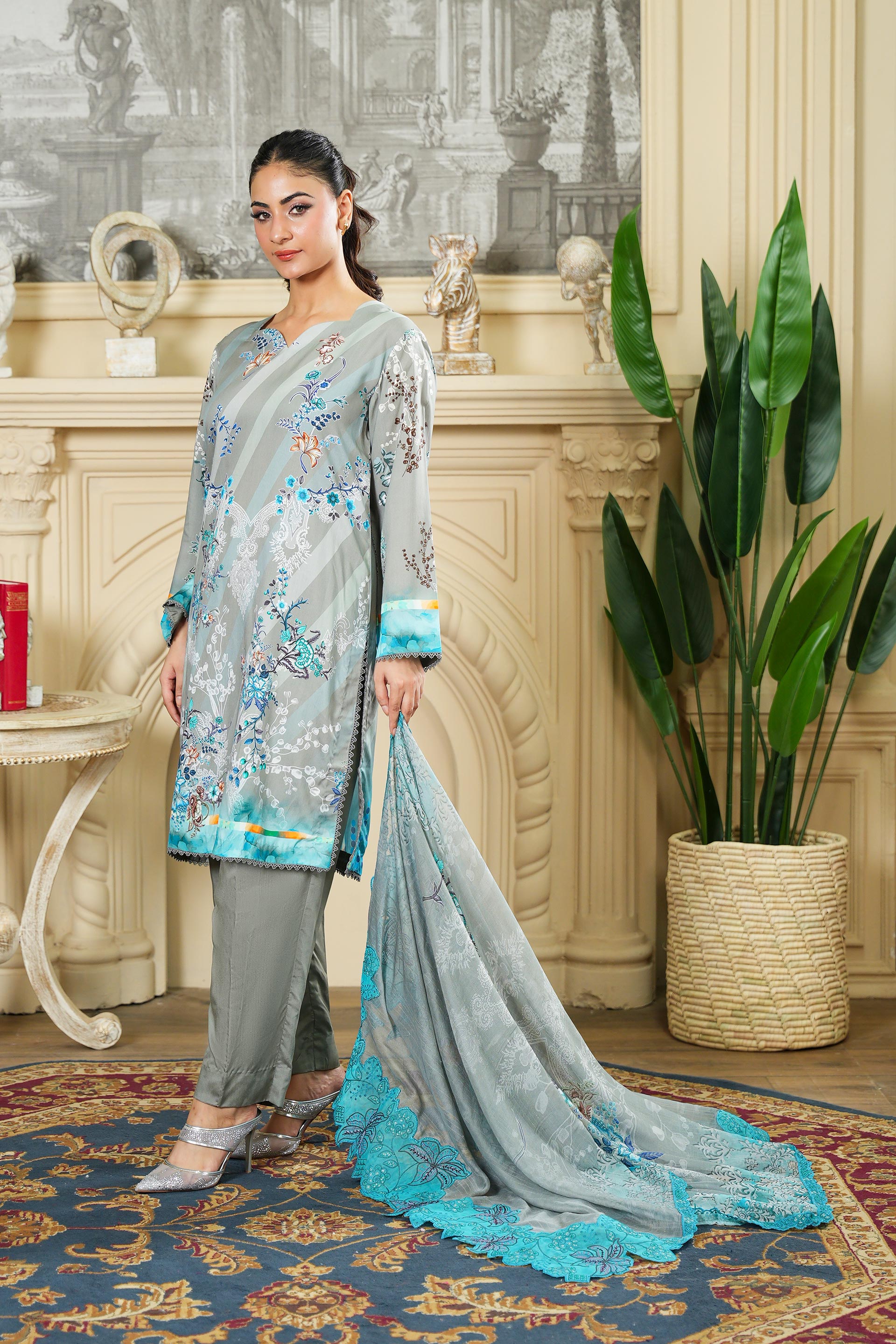 SASSI Viscose PRINT Shirt & Dupatta Vol-2464