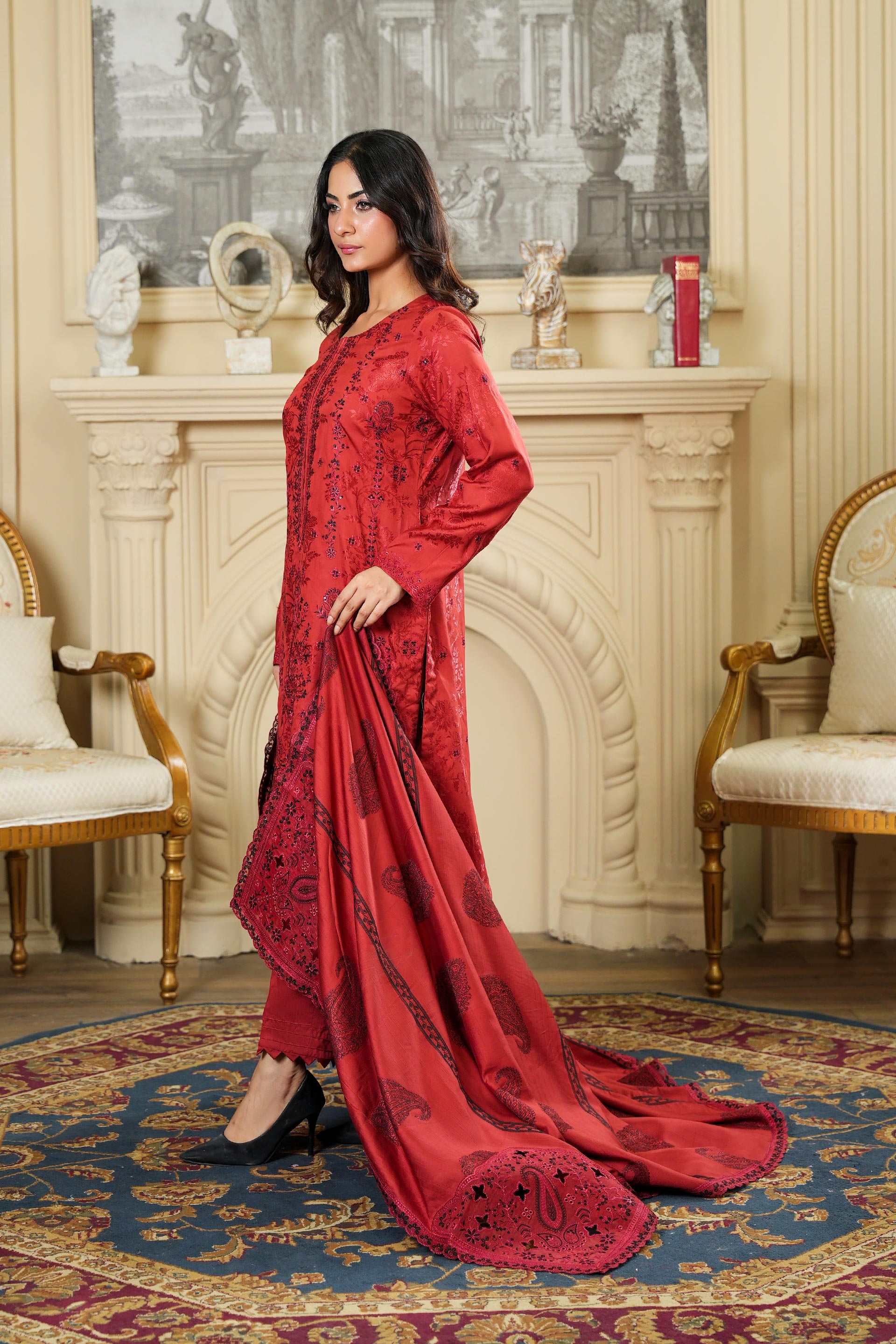SASSI Viscose EMB Shirt & Dupatta Vol-2427