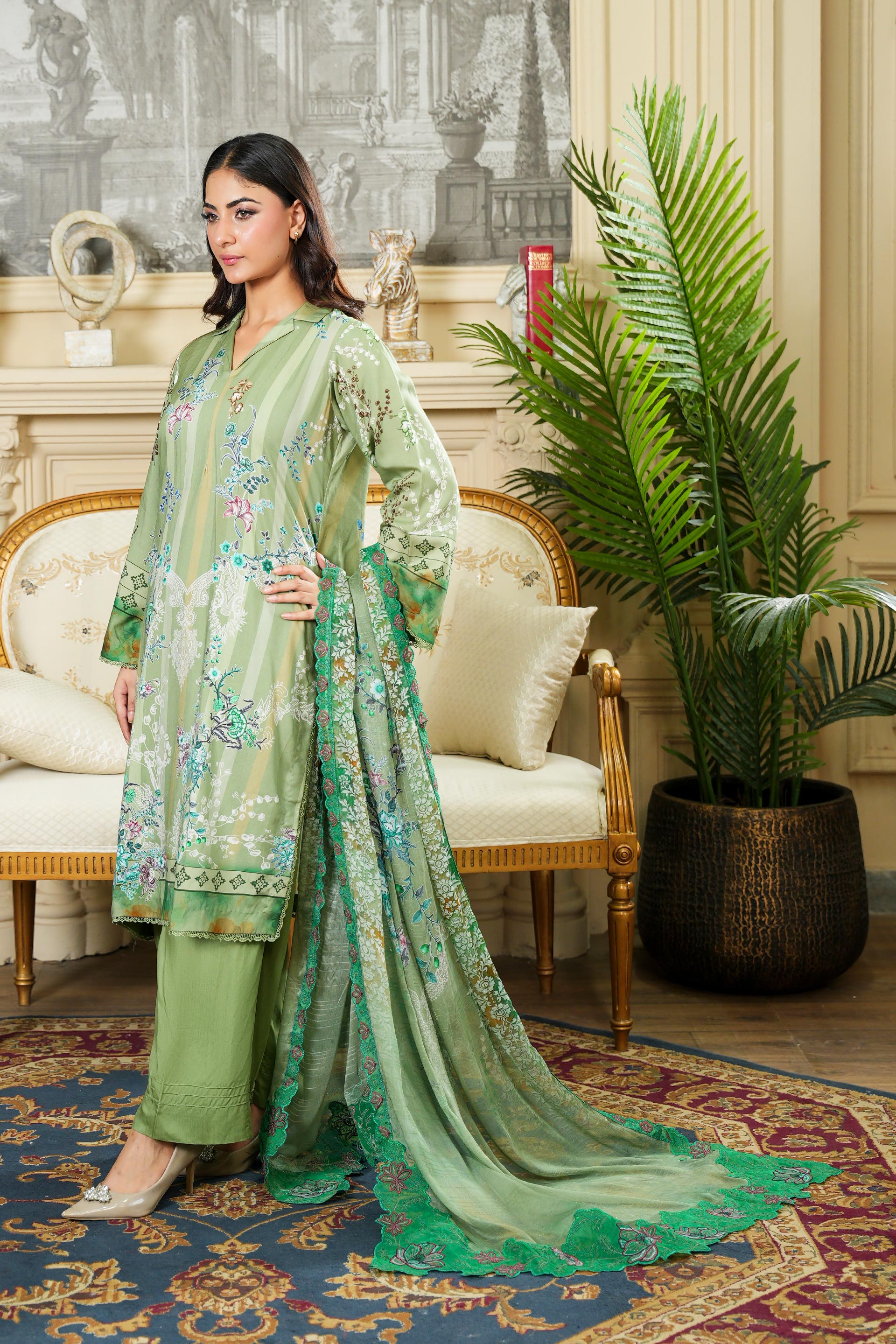 SASSI Viscose PRINT Shirt & Dupatta Vol-2464