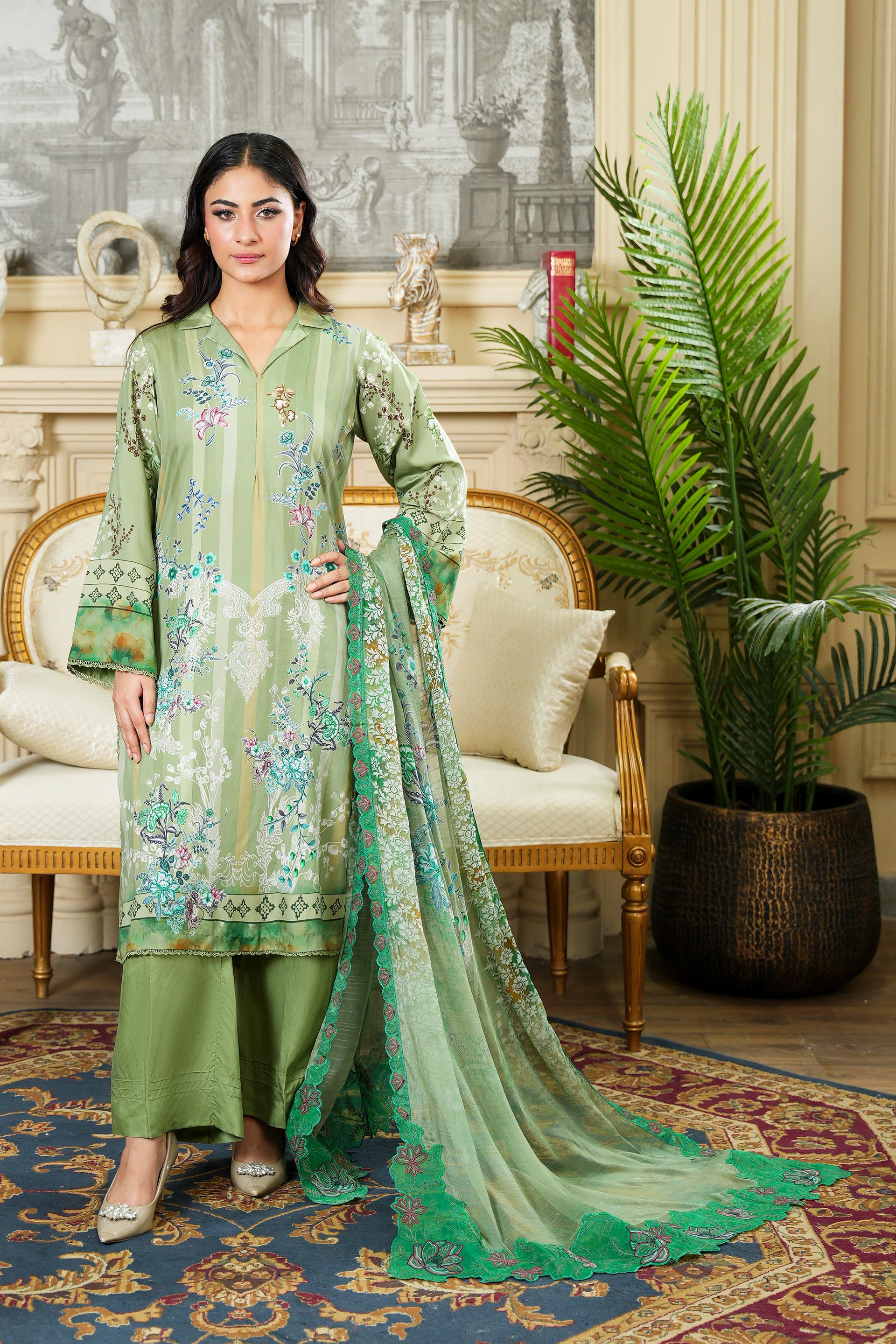SASSI Viscose PRINT Shirt & Dupatta Vol-2464