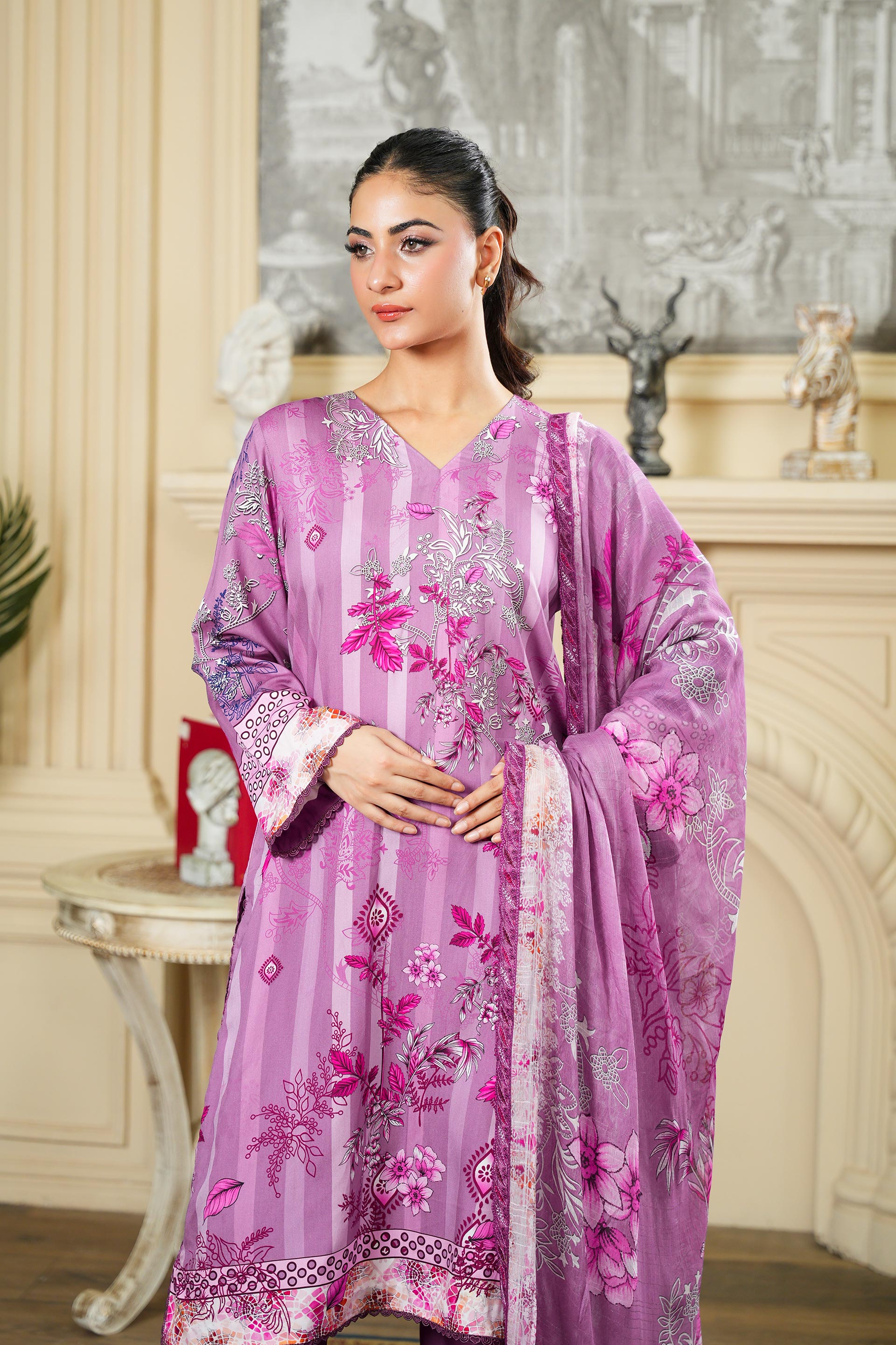 SASSI Viscose PRINT Shirt & Dupatta Vol-2464