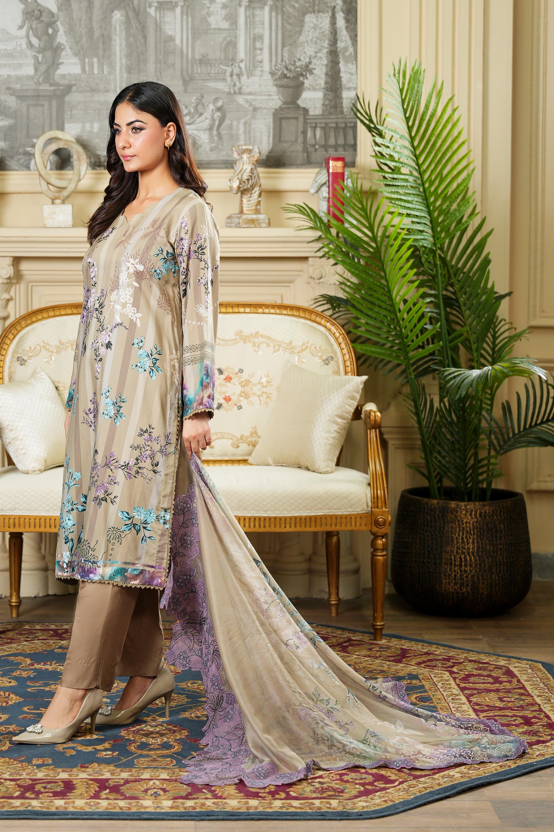 SASSI Viscose PRINT Shirt & Dupatta Vol-2464