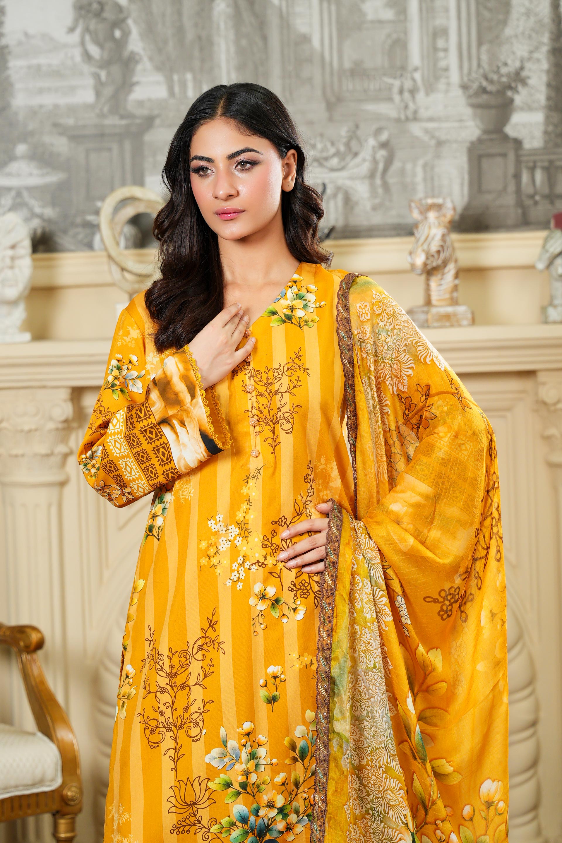 SASSI Viscose PRINT Shirt & Dupatta Vol-2464
