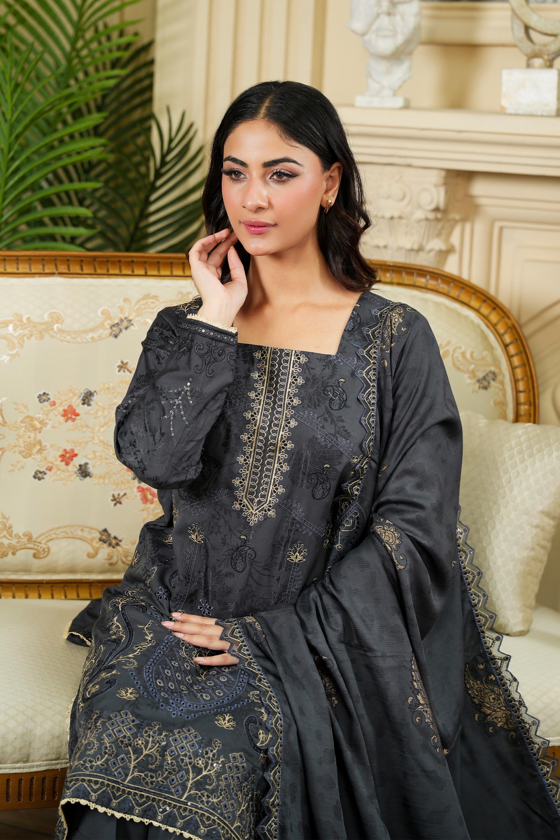SASSI Viscose EMB Shirt & Dupatta Vol-2427