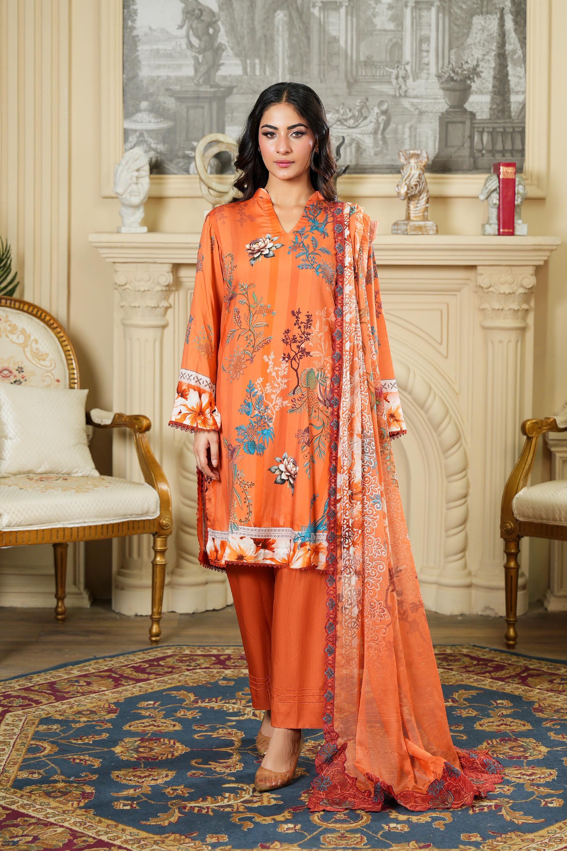 SASSI Viscose PRINT Shirt & Dupatta Vol-2464