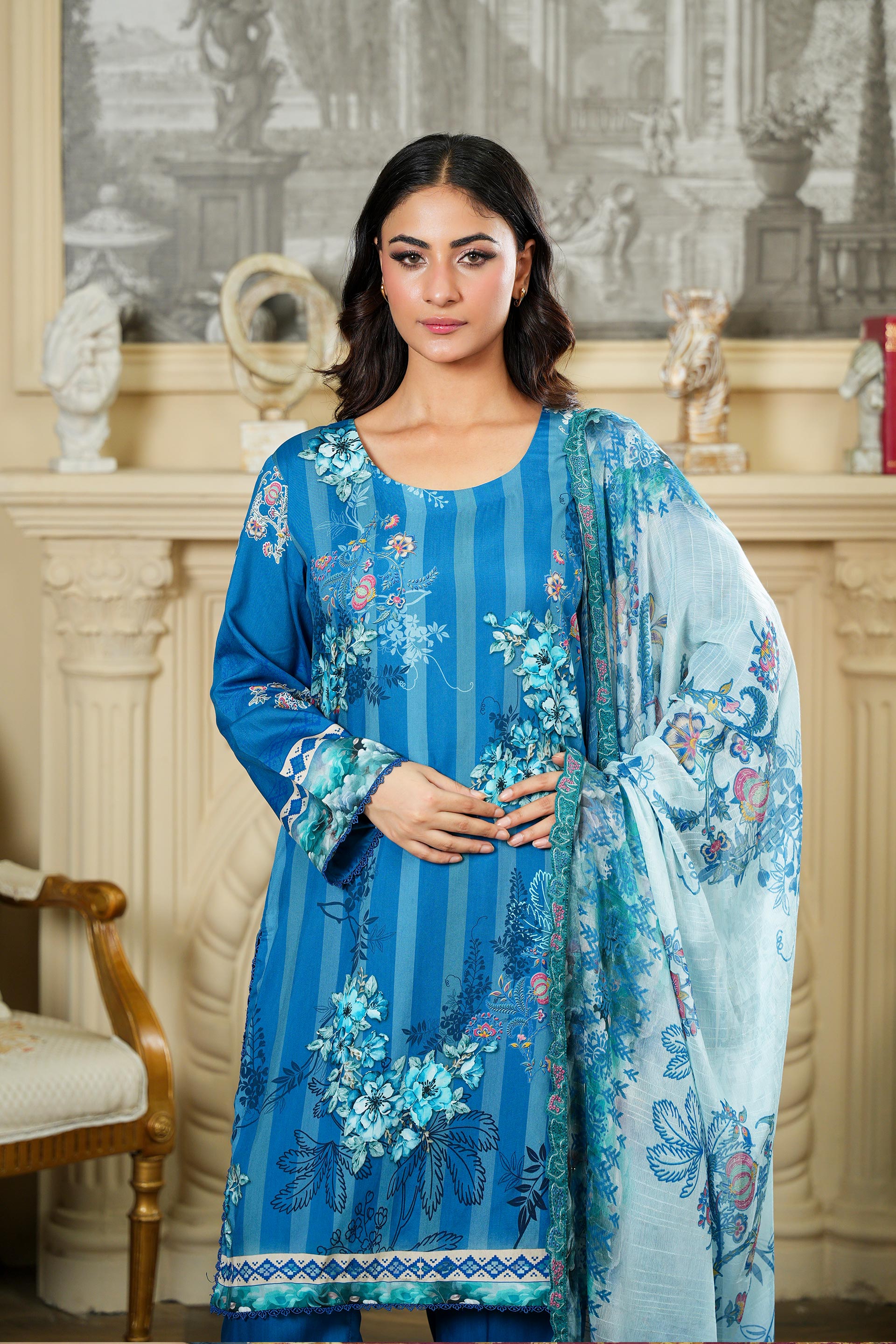 SASSI Viscose PRINT Shirt & Dupatta Vol-2464