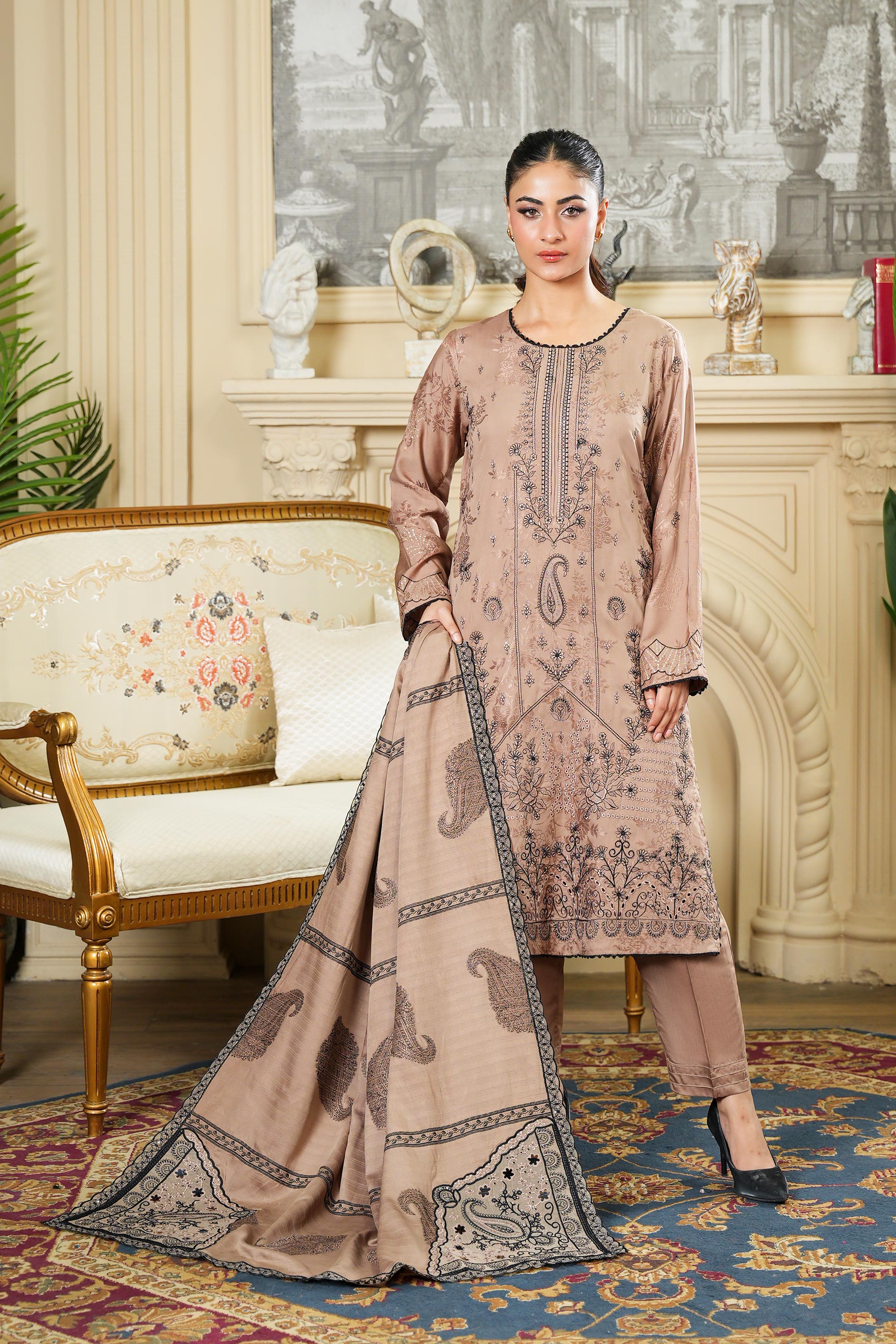 SASSI Viscose EMB Shirt & Dupatta Vol-2427