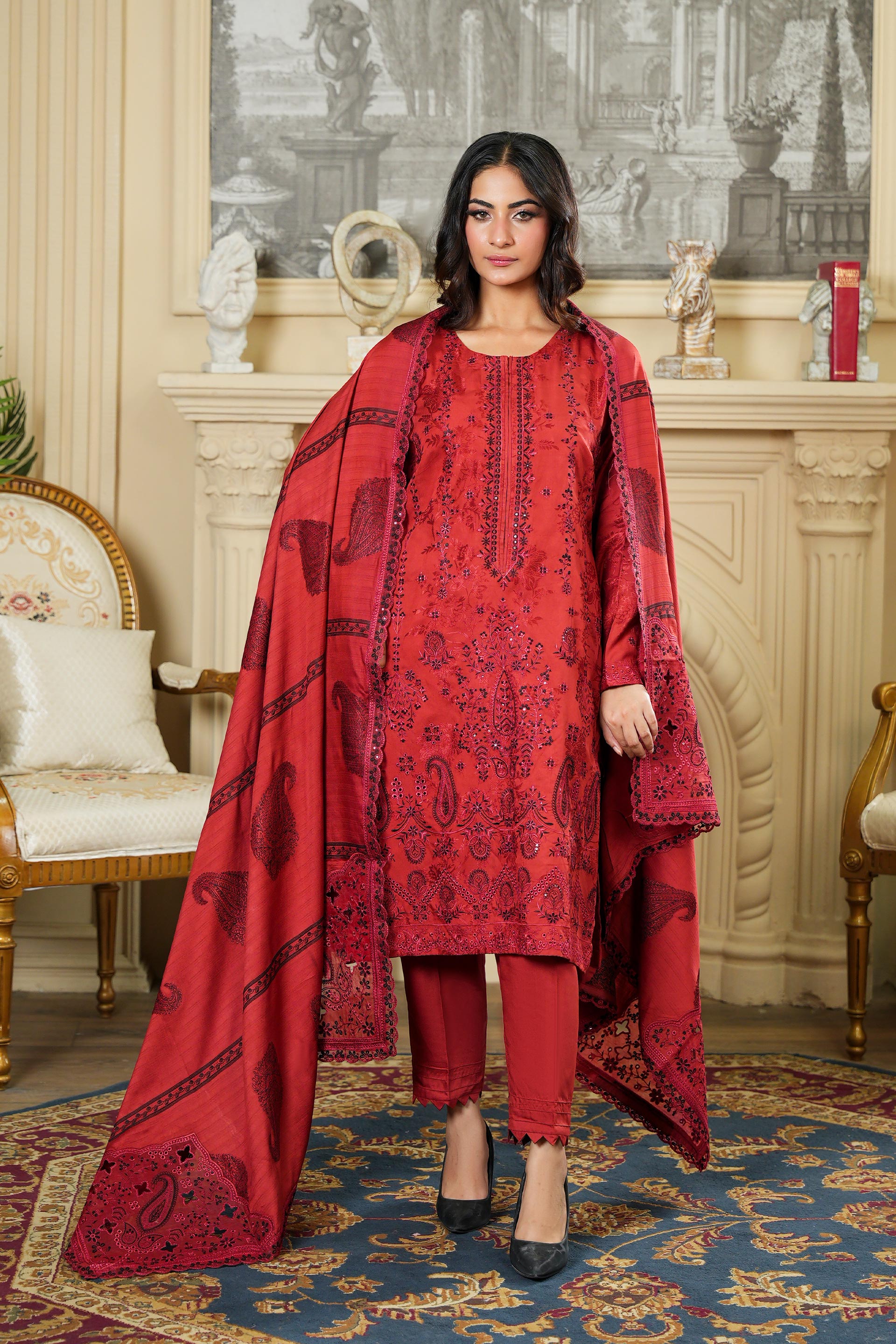 SASSI Viscose EMB Shirt & Dupatta Vol-2427