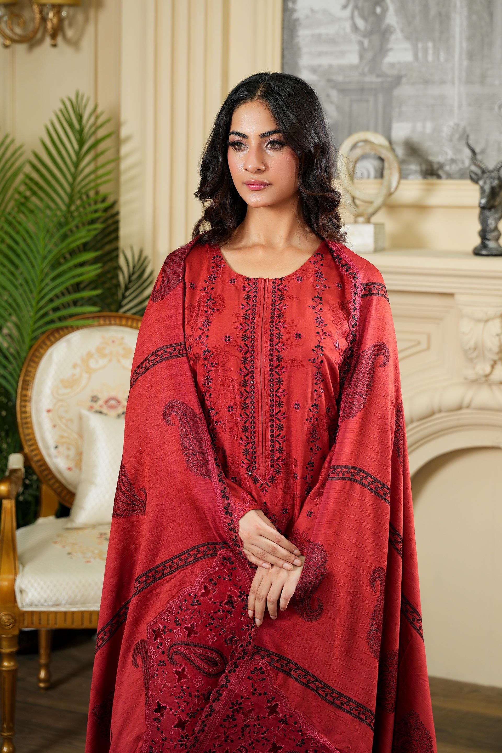 SASSI Viscose EMB Shirt & Dupatta Vol-2427