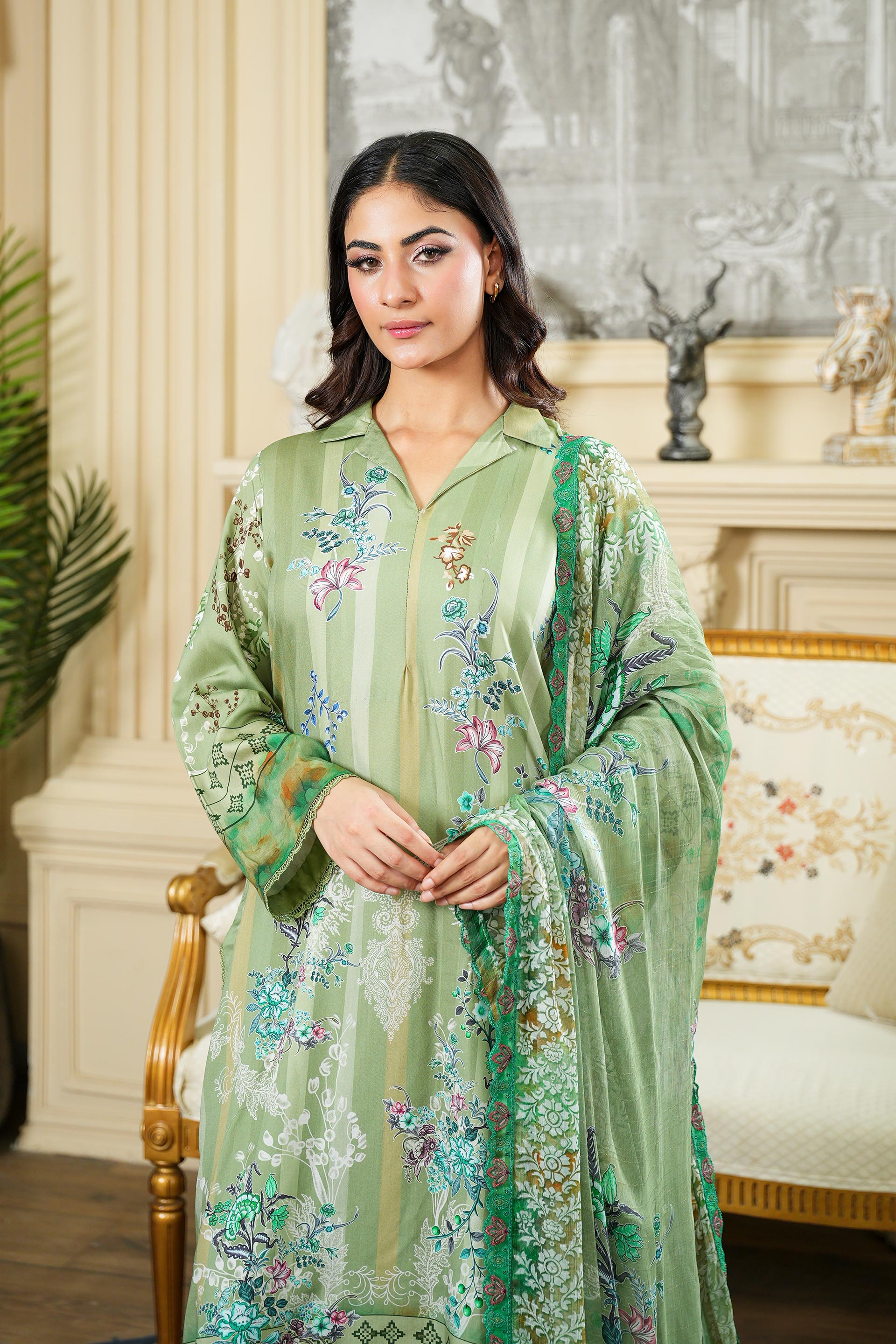 SASSI Viscose PRINT Shirt & Dupatta Vol-2464