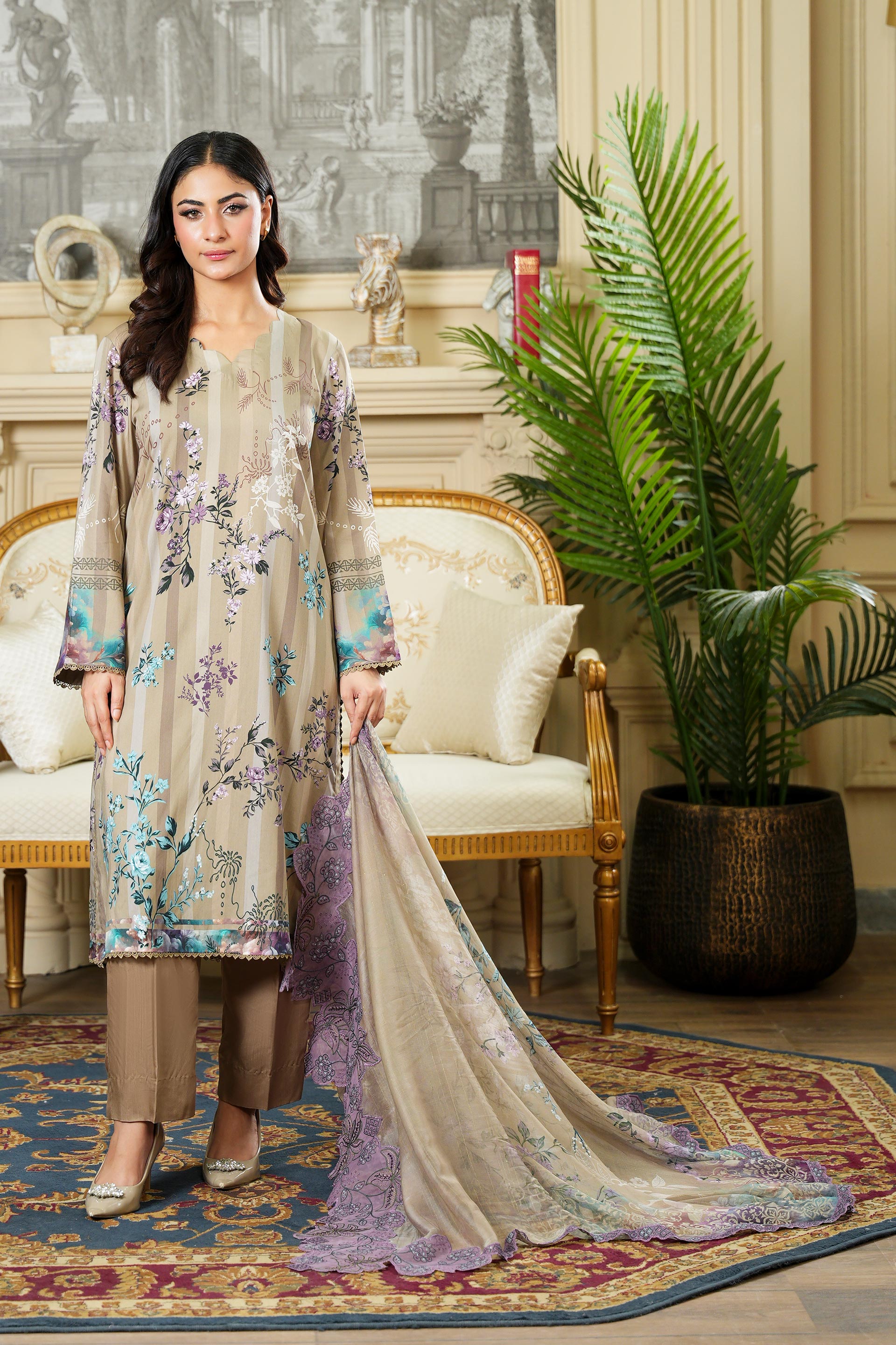 SASSI Viscose PRINT Shirt & Dupatta Vol-2464