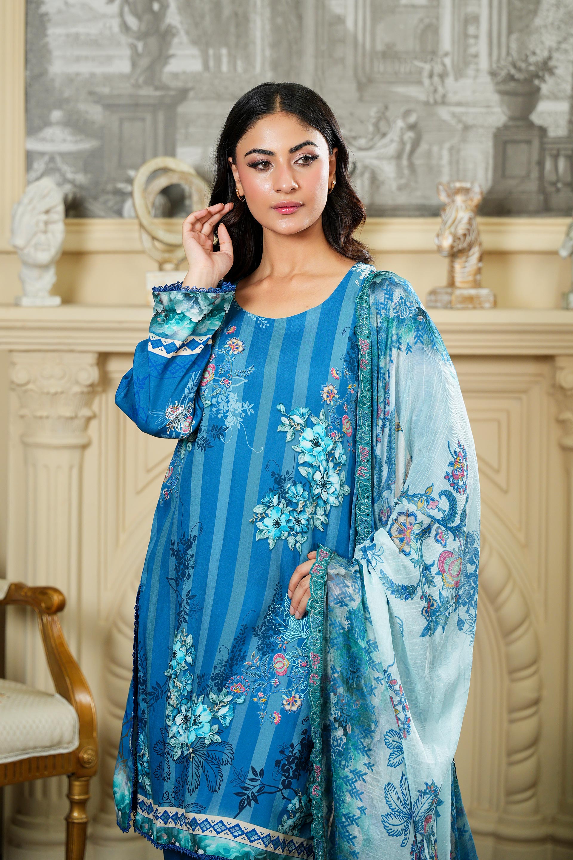 SASSI Viscose PRINT Shirt & Dupatta Vol-2464