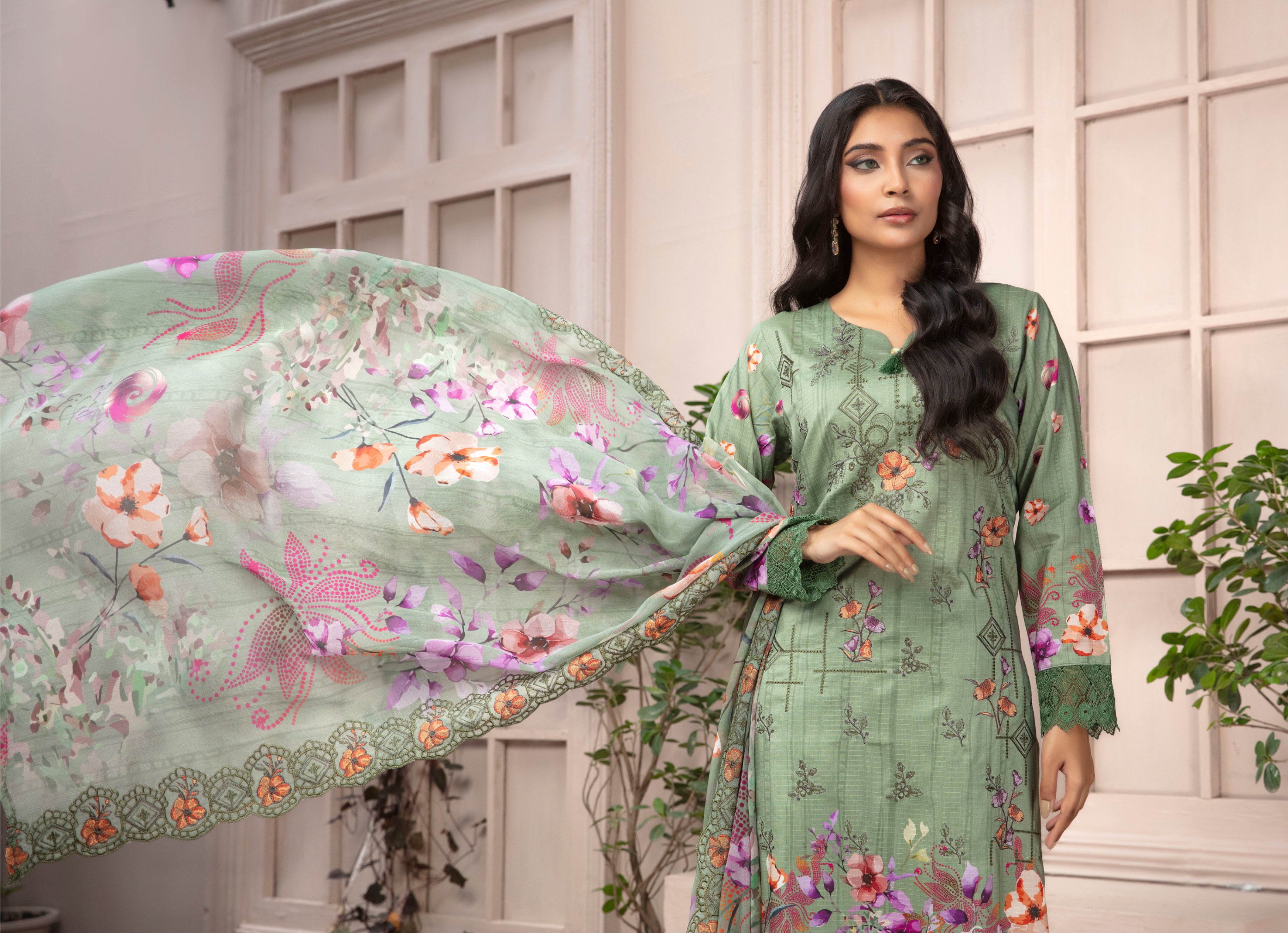 SASSI Viscose EMB Shirt & Dupatta Vol-2451