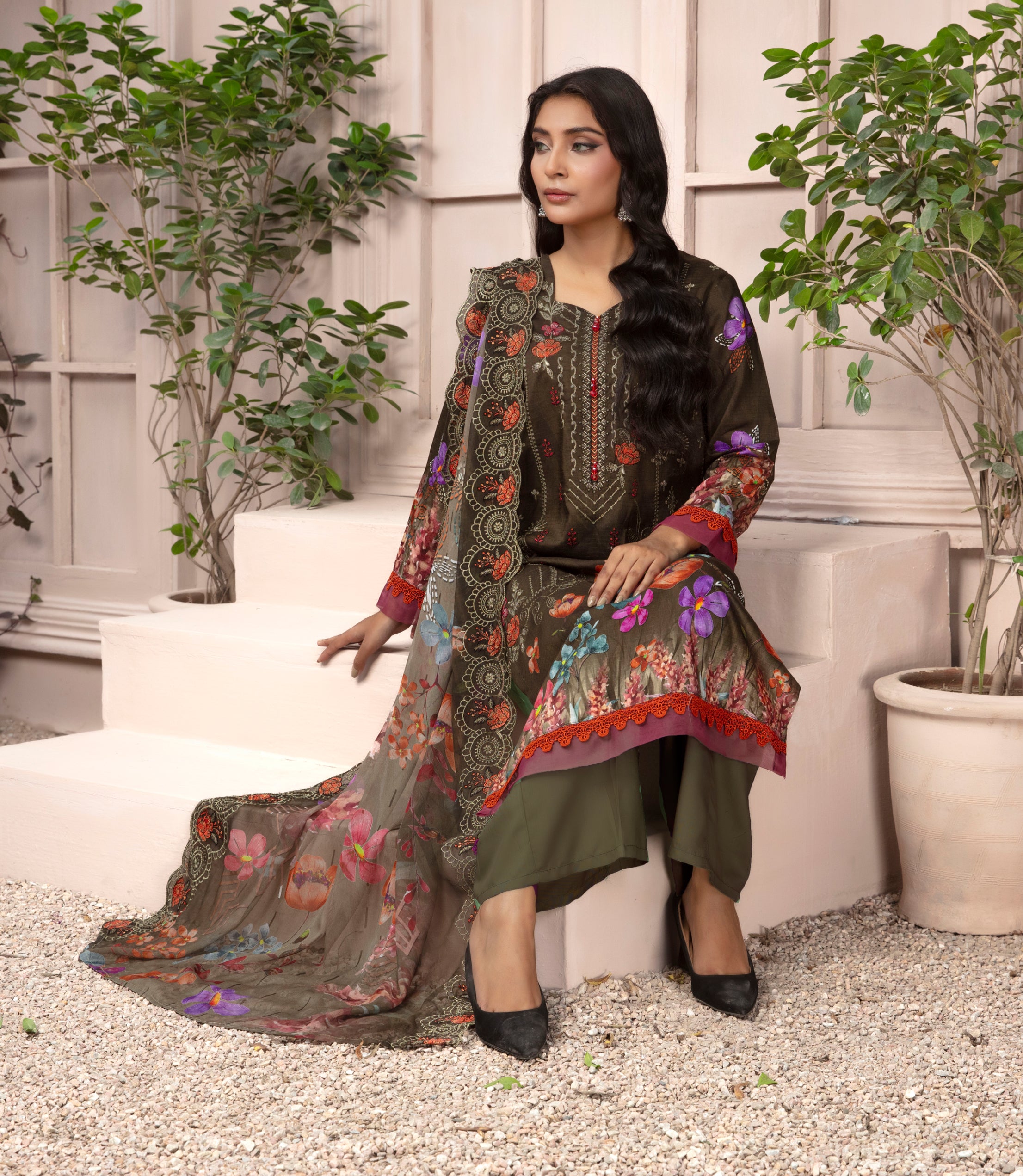 SASSI Viscose EMB Shirt & Dupatta Vol-2451