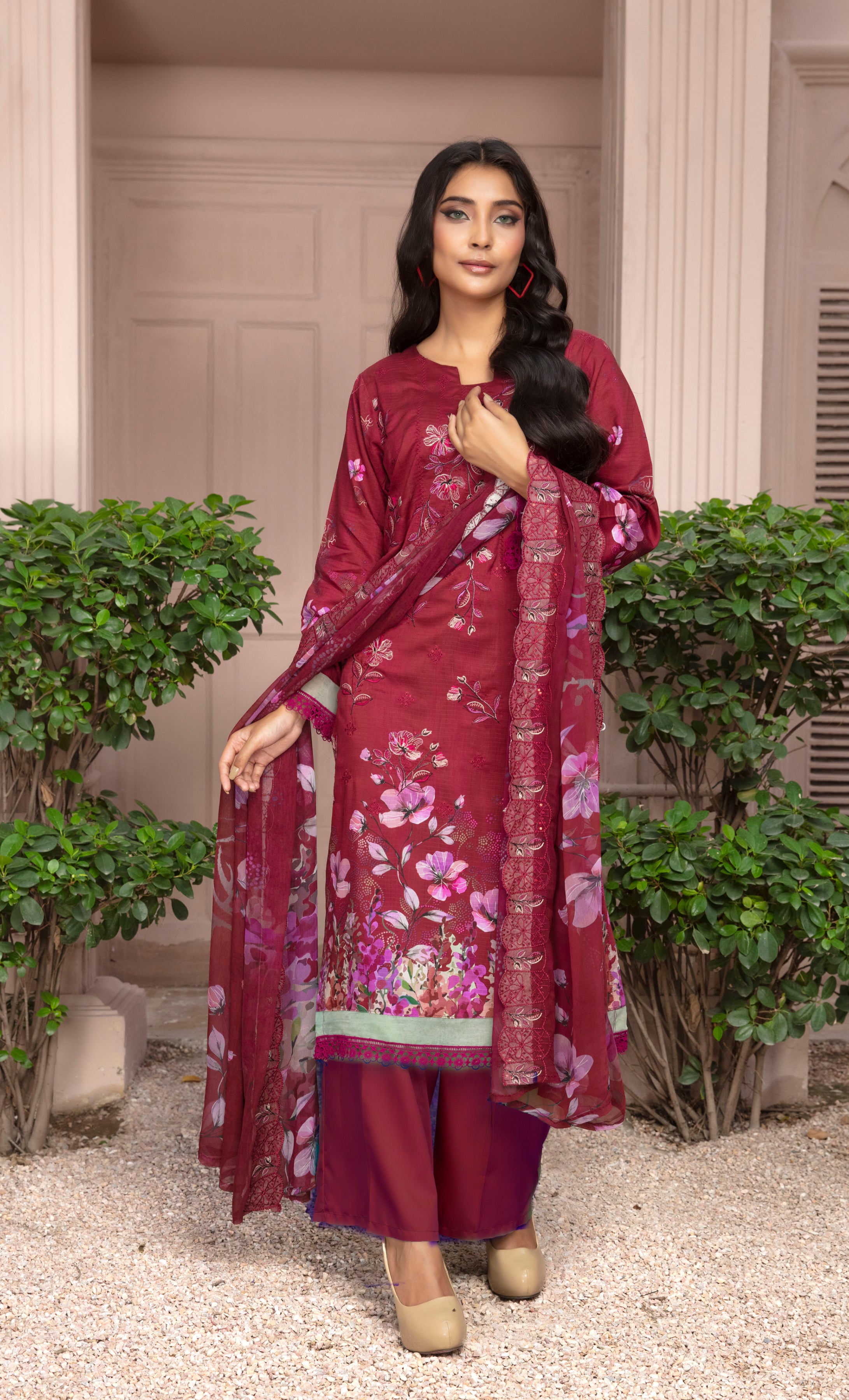 SASSI Viscose EMB Shirt & Dupatta Vol-2451