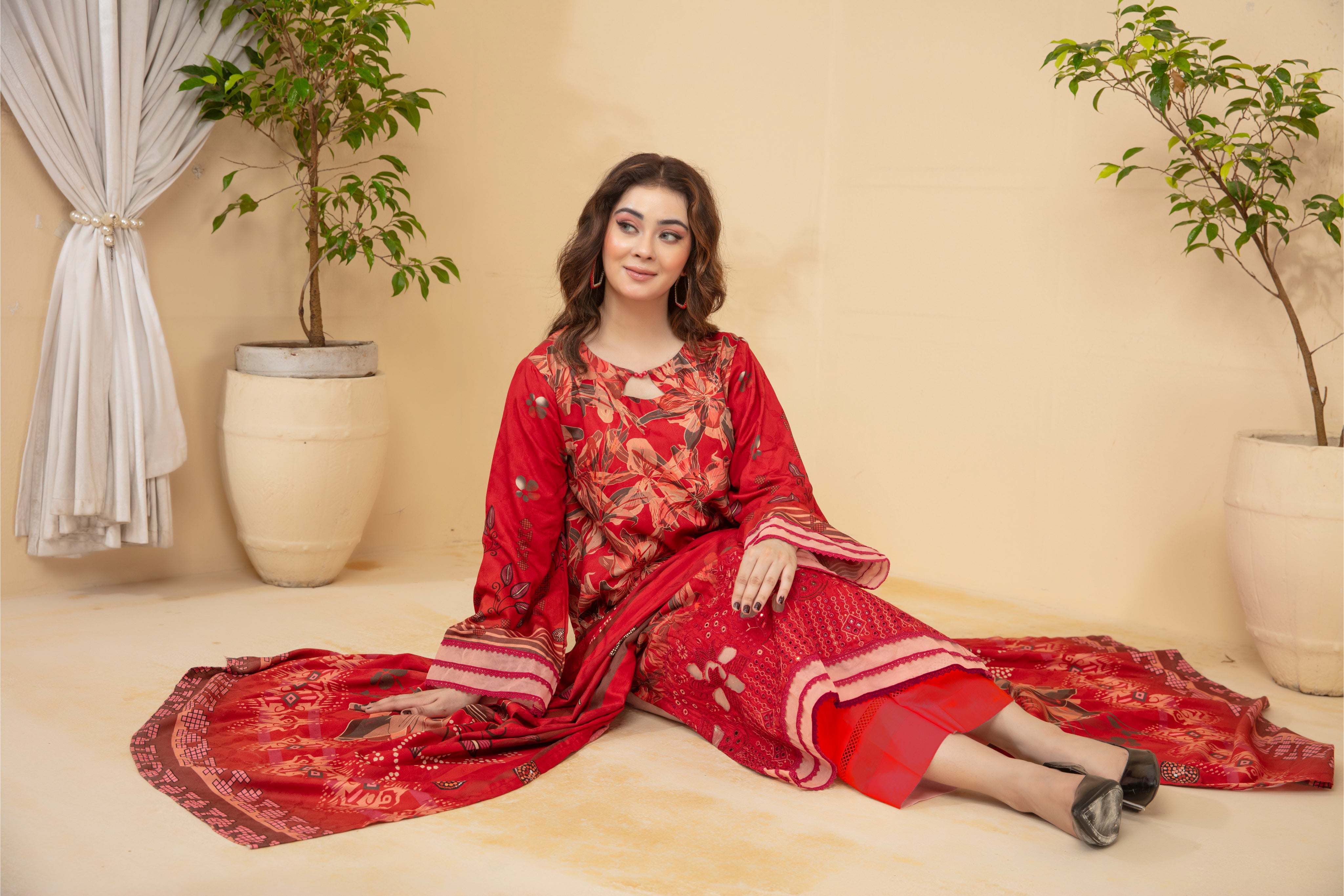 SASSI Viscose EMB Shirt & Dupatta Vol-2453