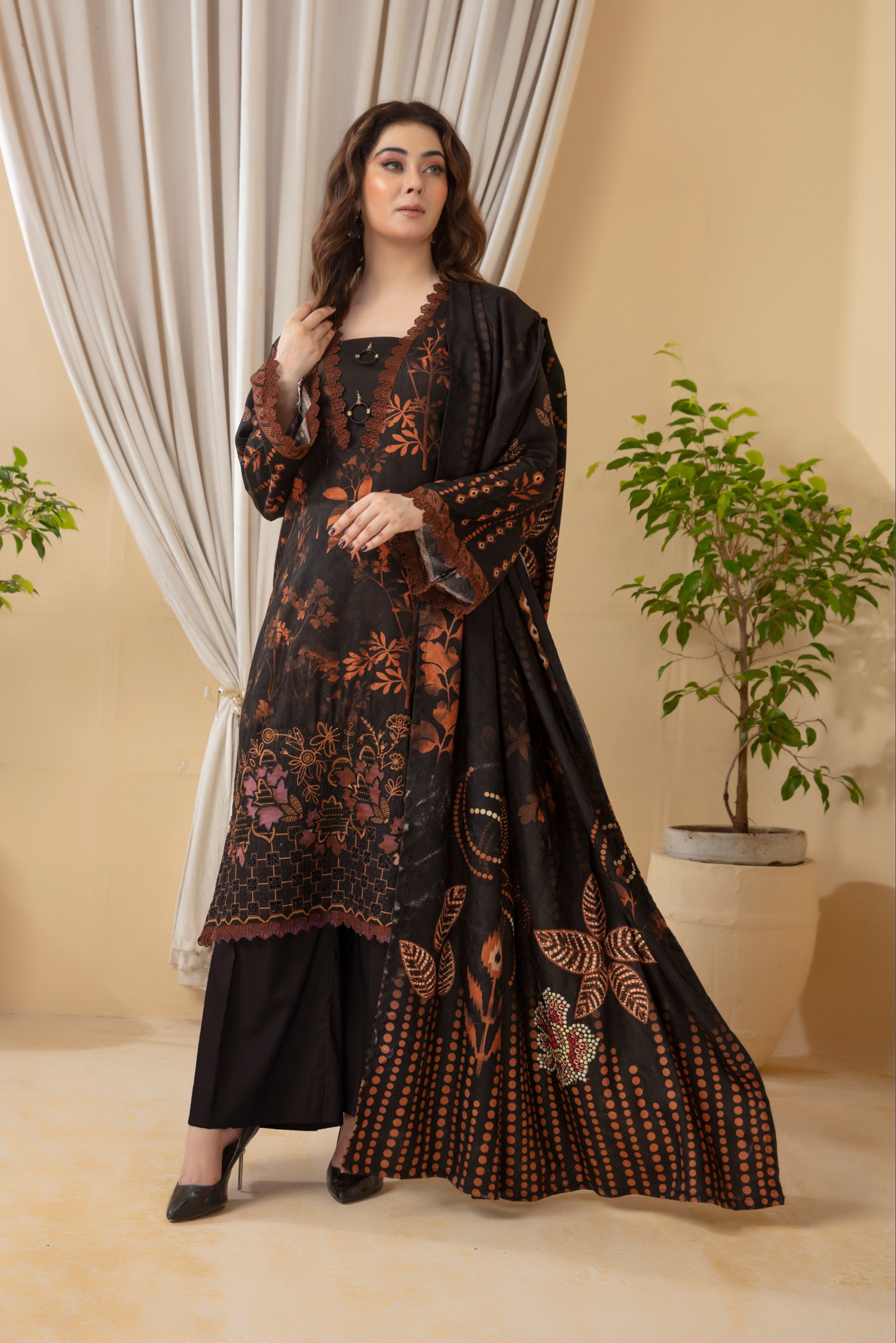 SASSI Viscose EMB Shirt & Dupatta Vol-2453