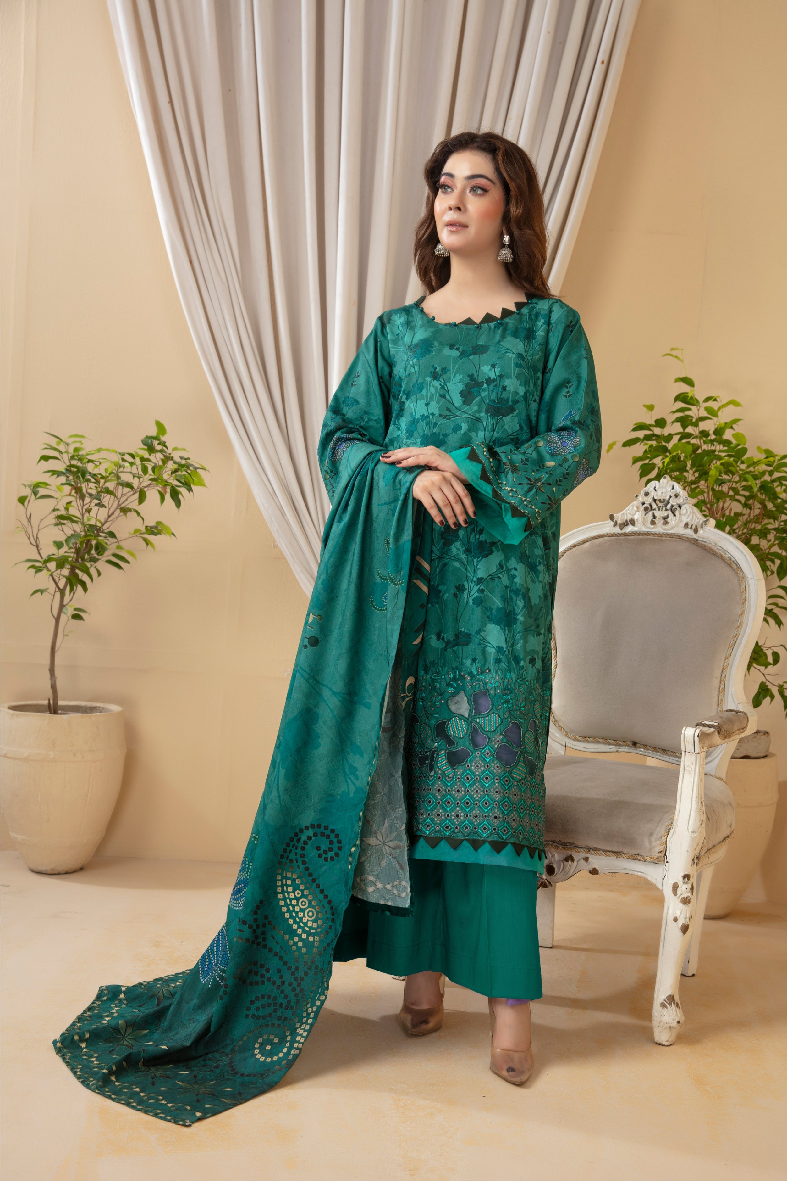 SASSI Viscose EMB Shirt & Dupatta Vol-2453