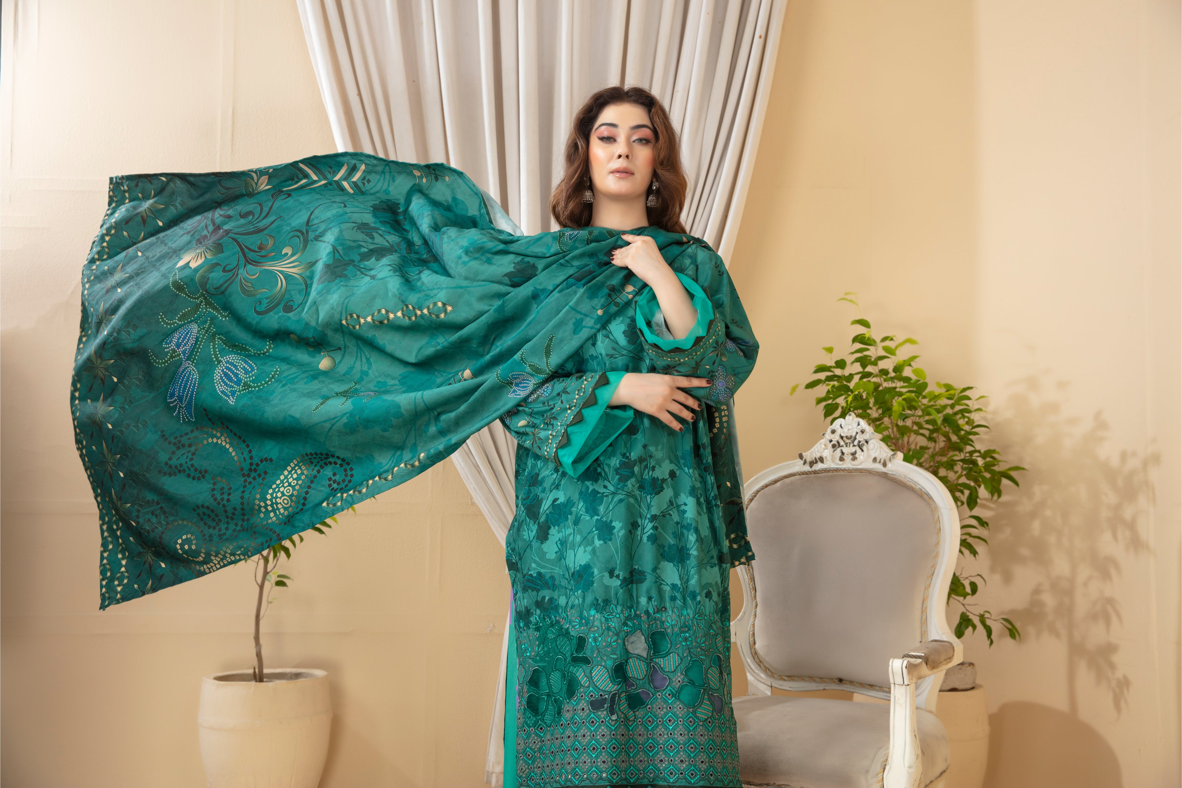SASSI Viscose EMB Shirt & Dupatta Vol-2453