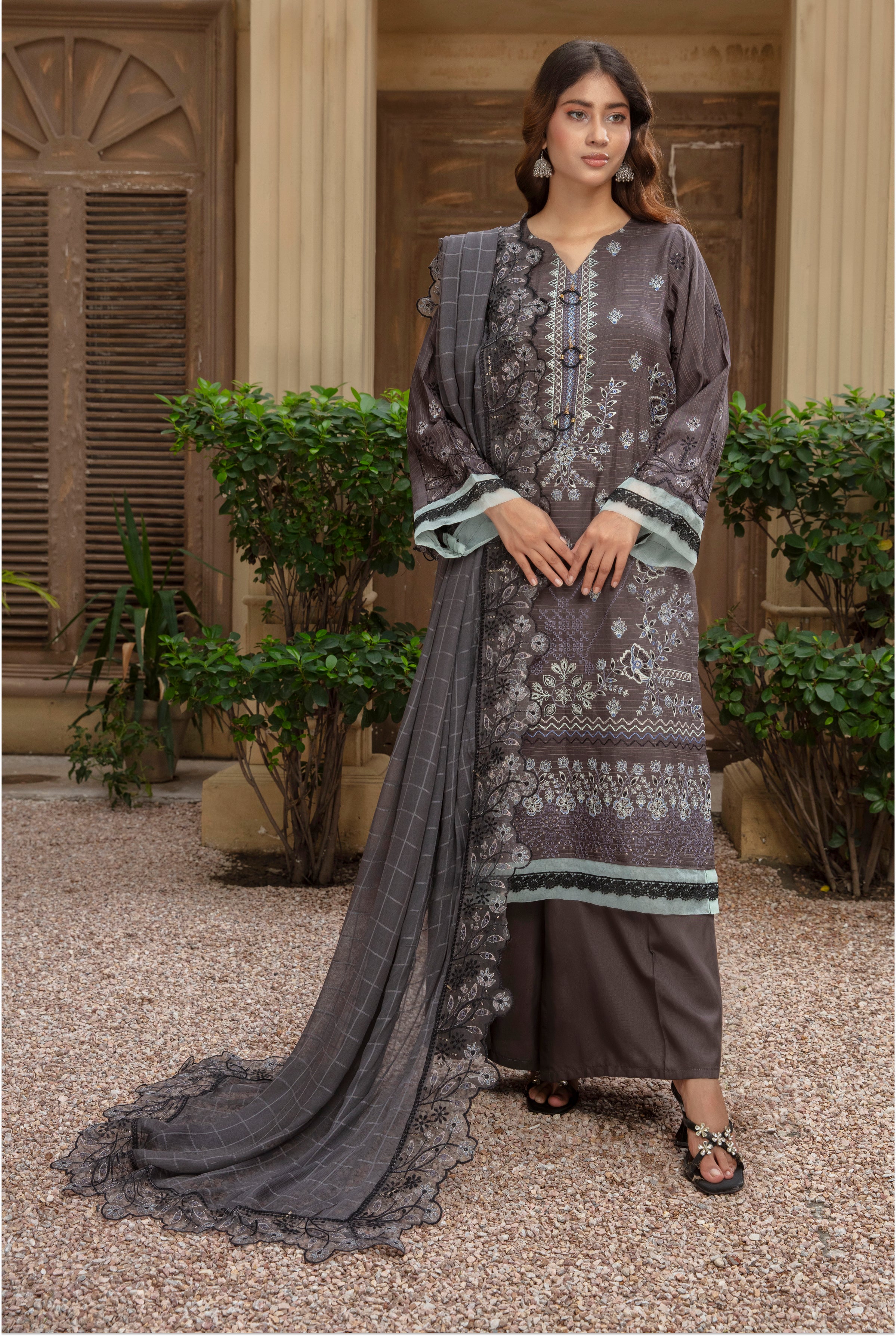 SASSI Viscose EMB Shirt & Dupatta Vol-2401