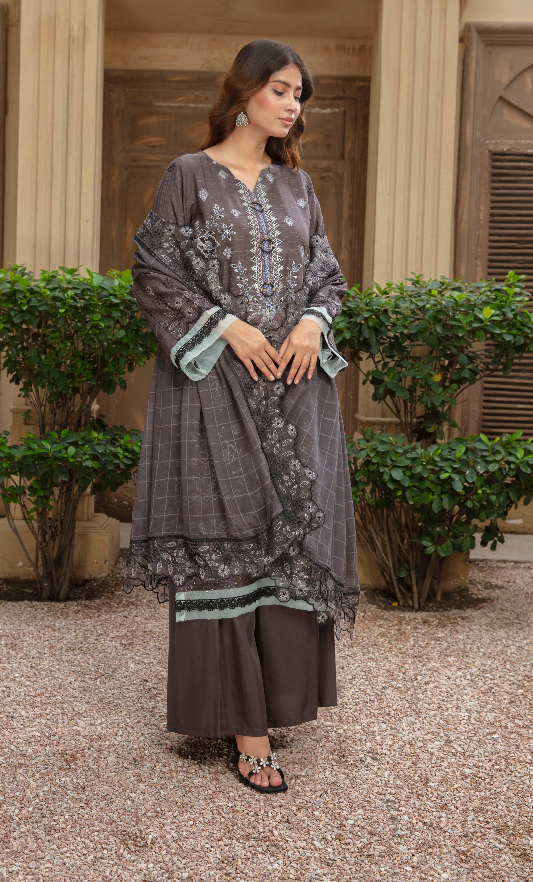 SASSI Viscose EMB Shirt & Dupatta Vol-2401