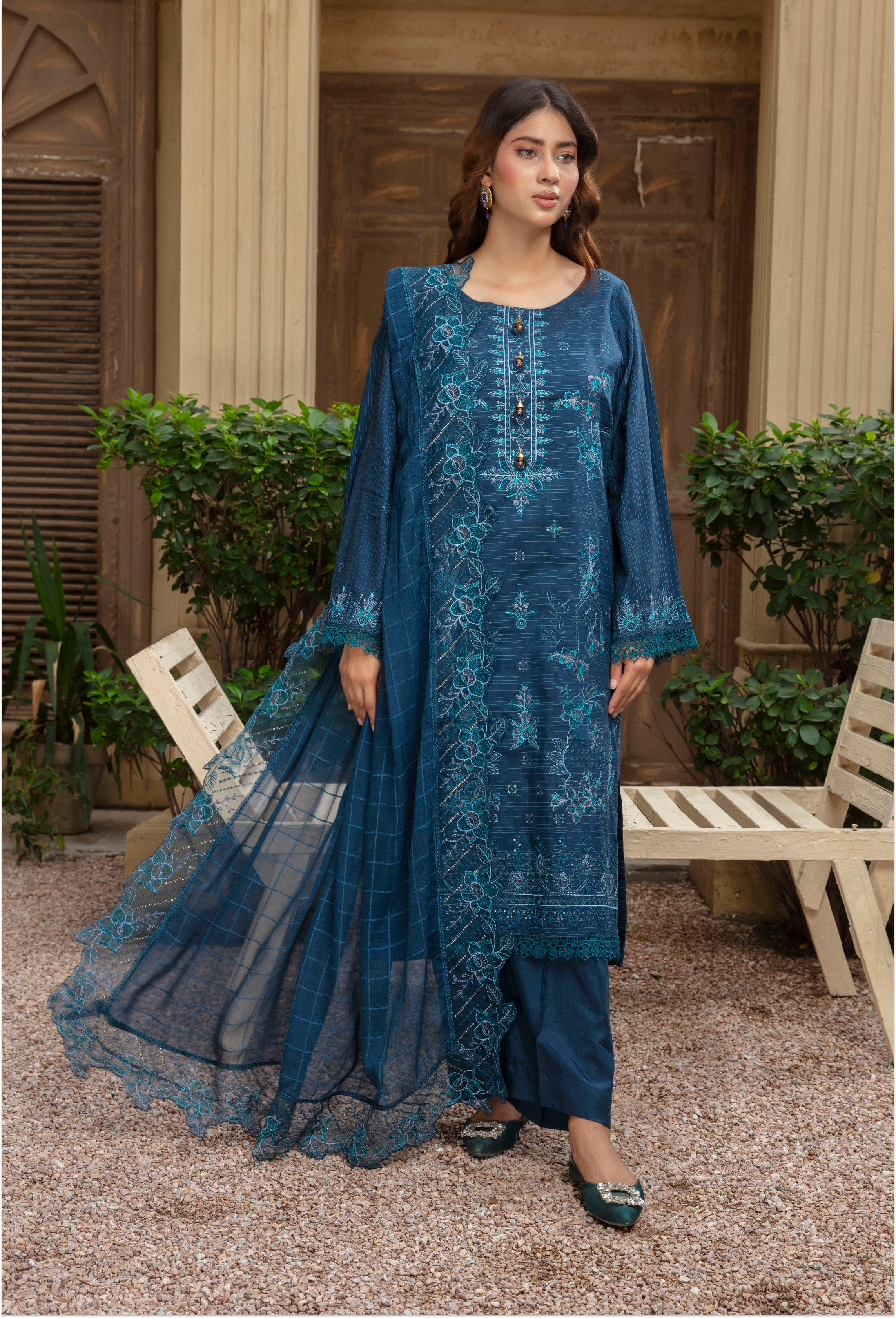 SASSI Viscose EMB Shirt & Dupatta Vol-2401