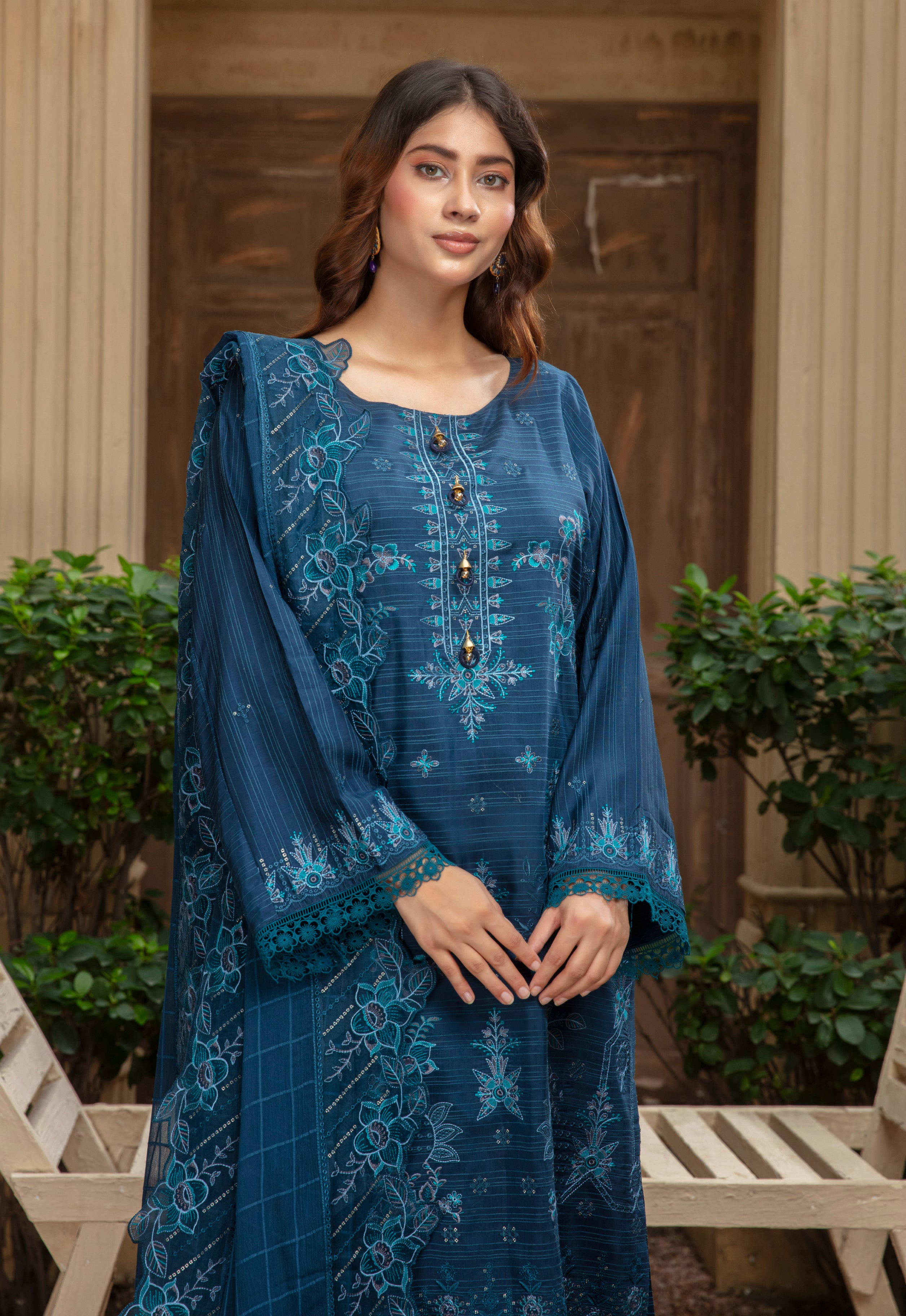 SASSI Viscose EMB Shirt & Dupatta Vol-2401