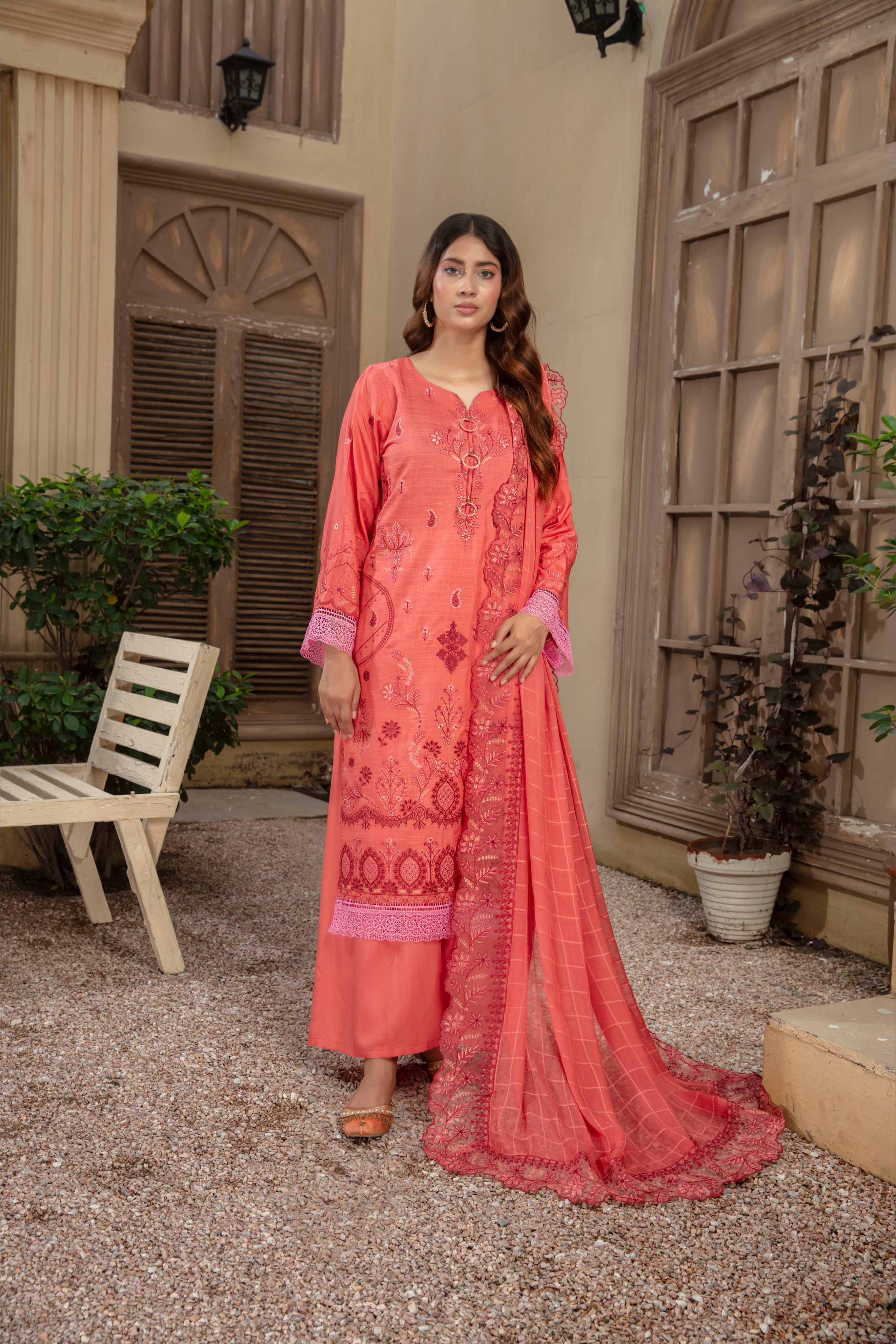 SASSI Viscose EMB Shirt & Dupatta Vol-2401