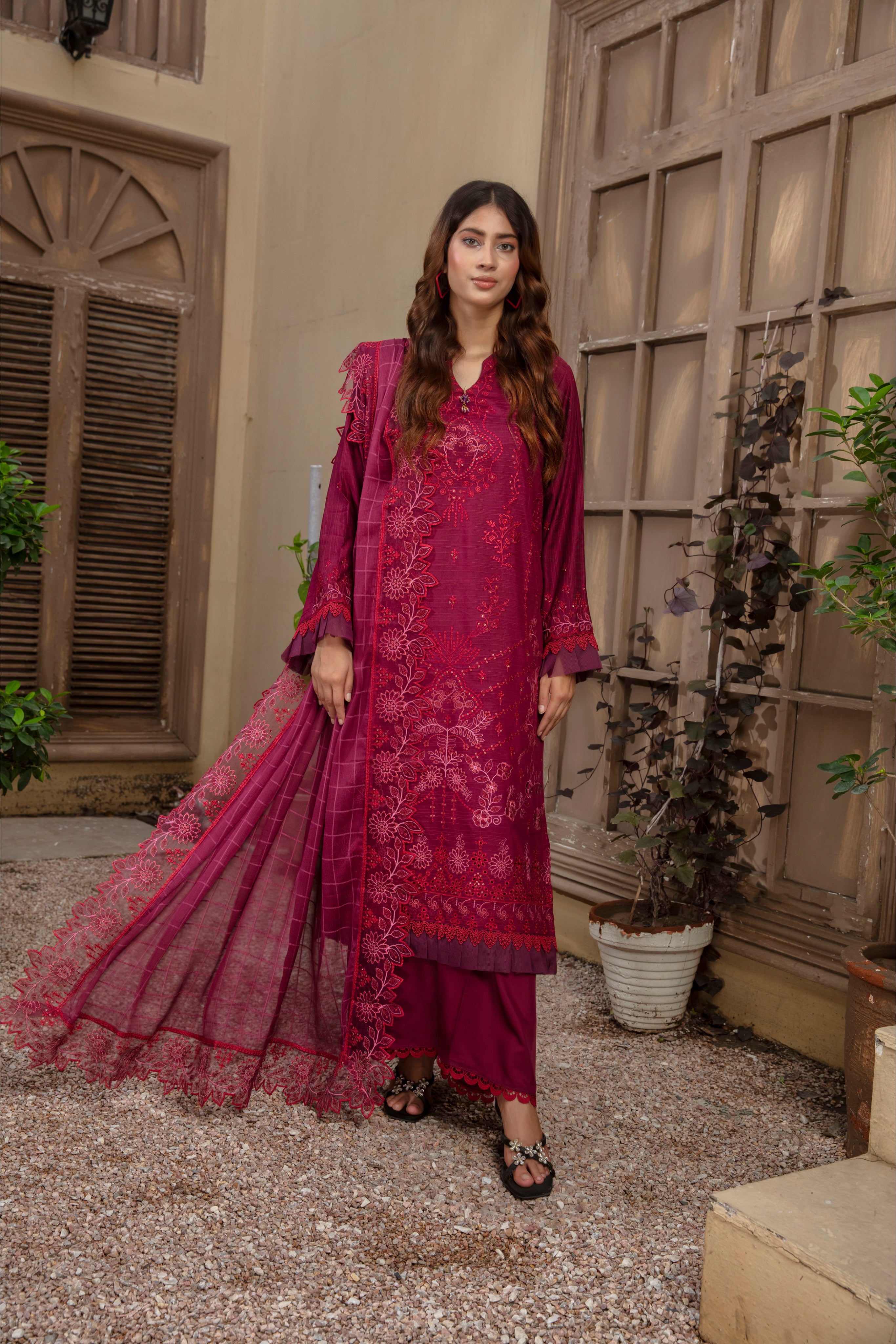SASSI Viscose EMB Shirt & Dupatta Vol-2401