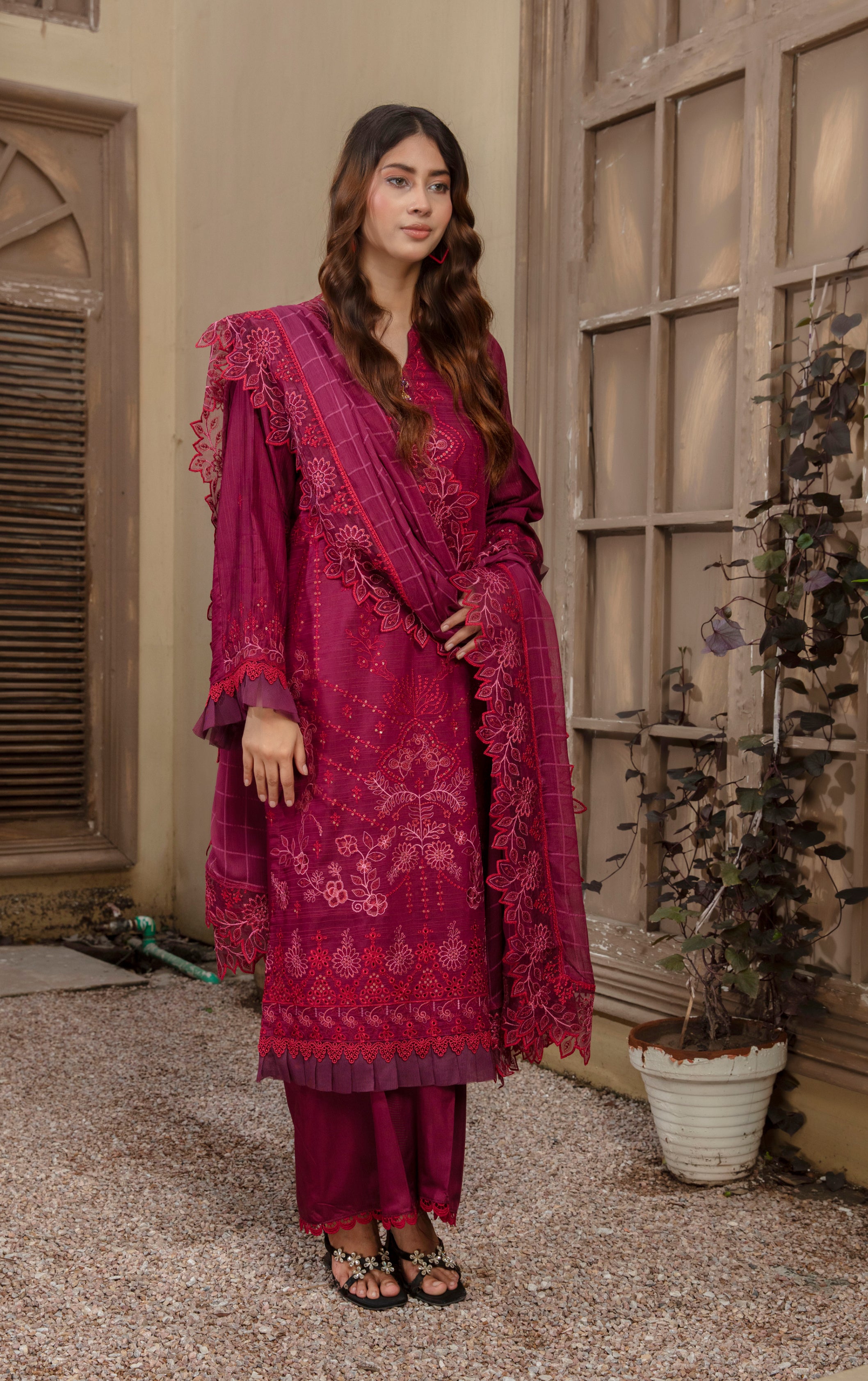 SASSI Viscose EMB Shirt & Dupatta Vol-2401