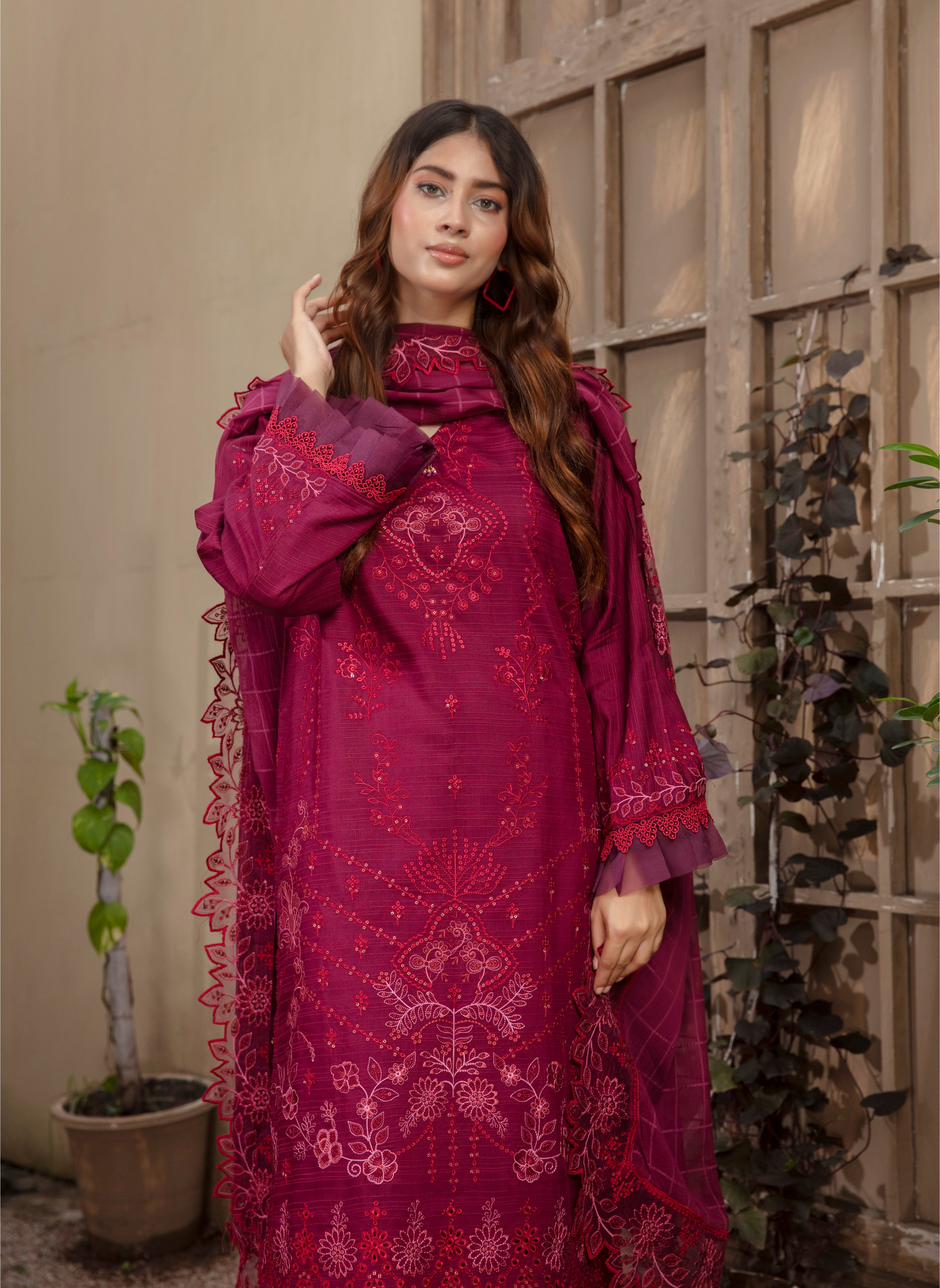 SASSI Viscose EMB Shirt & Dupatta Vol-2401