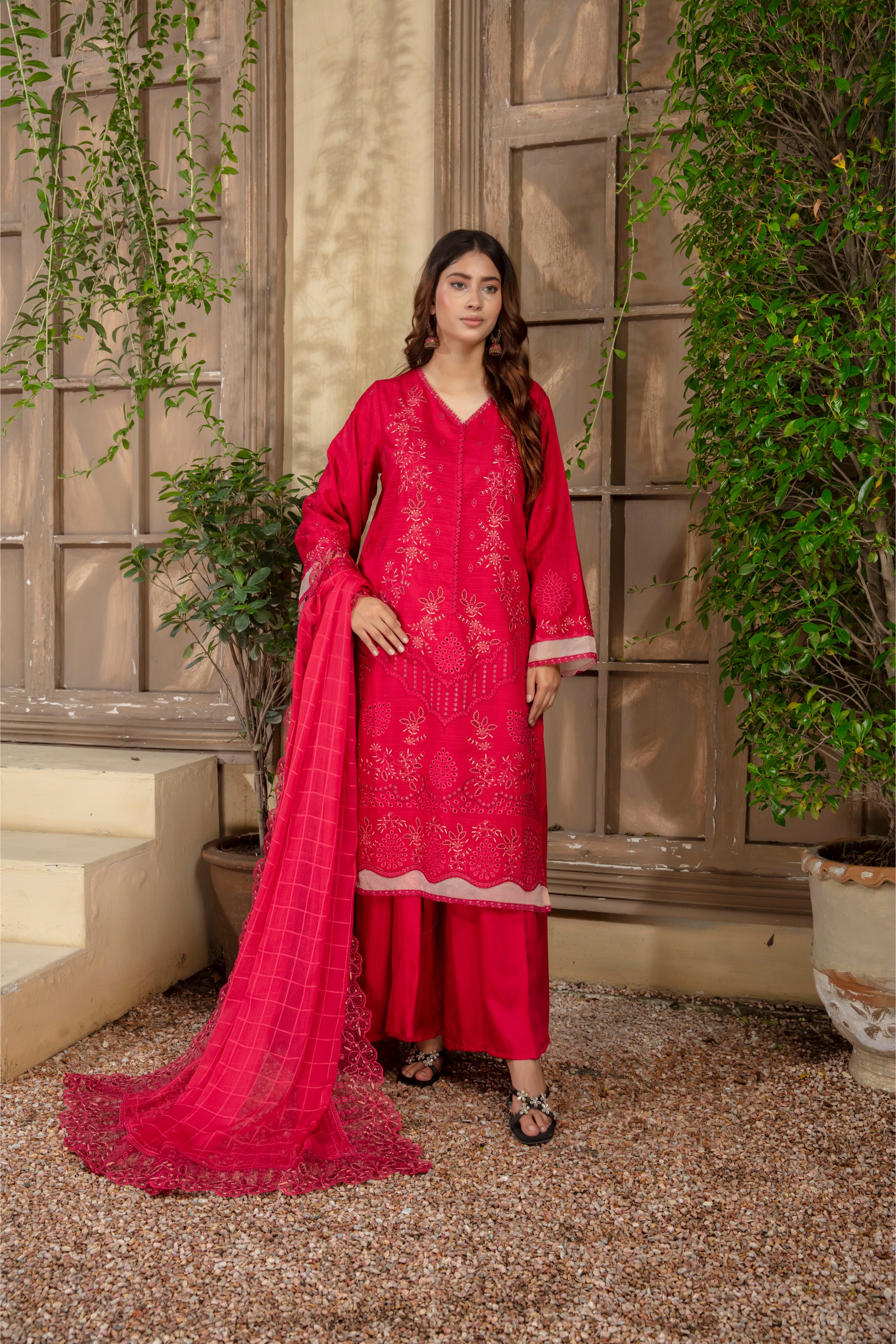 SASSI Viscose EMB Shirt & Dupatta Vol-2401