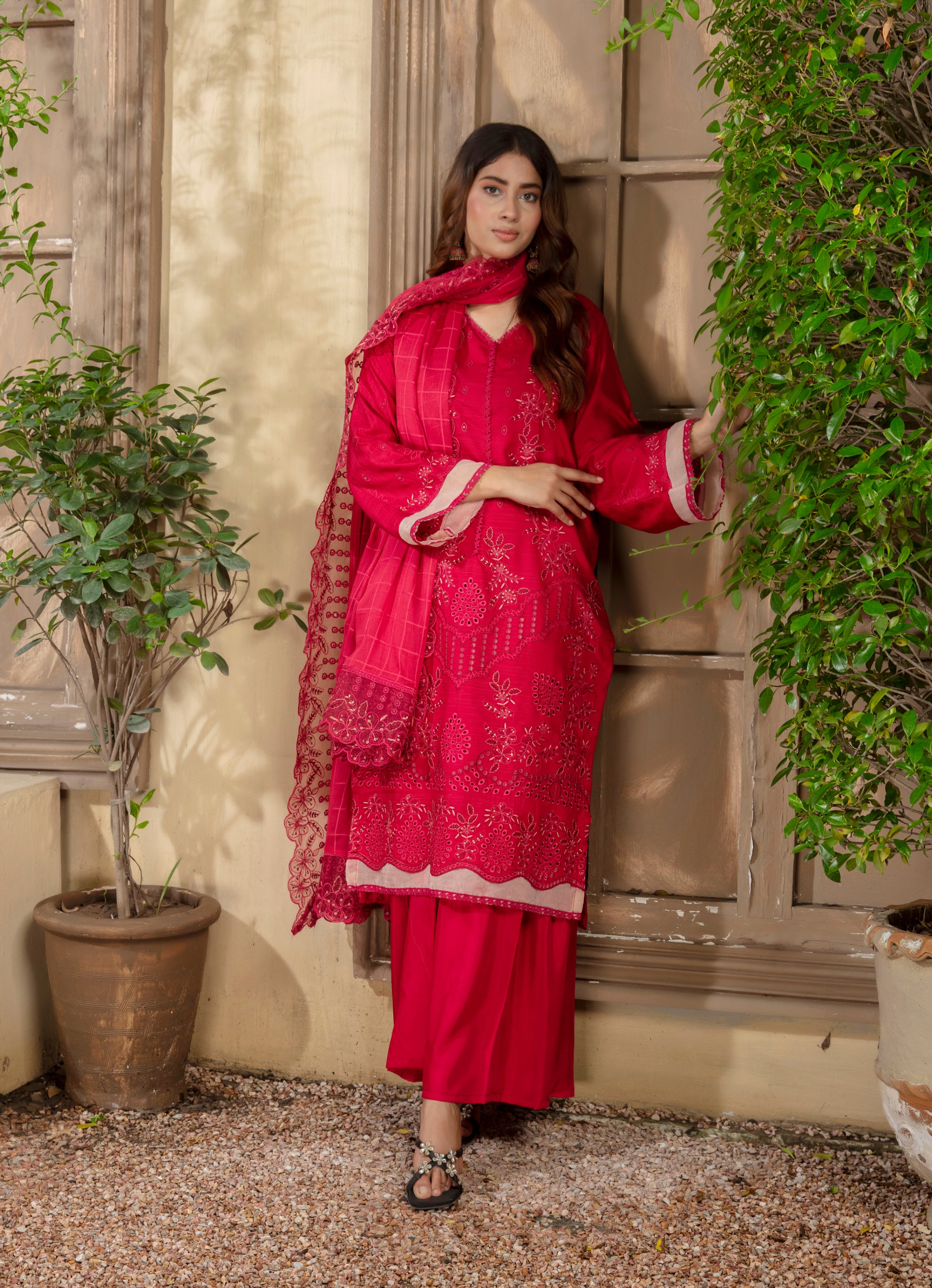 SASSI Viscose EMB Shirt & Dupatta Vol-2401