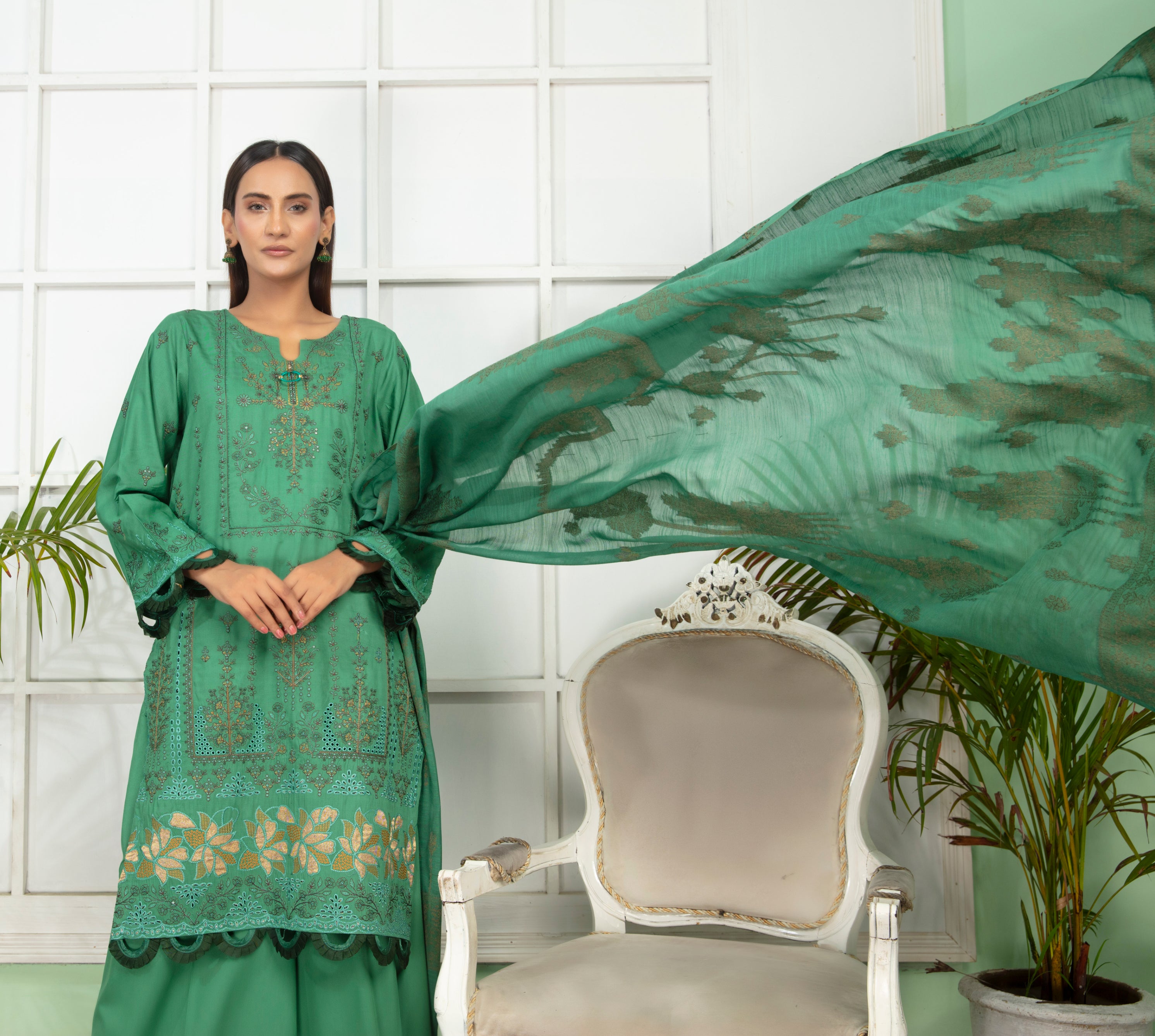 SASSI Viscose EMB Shirt & Dupatta Vol-2417