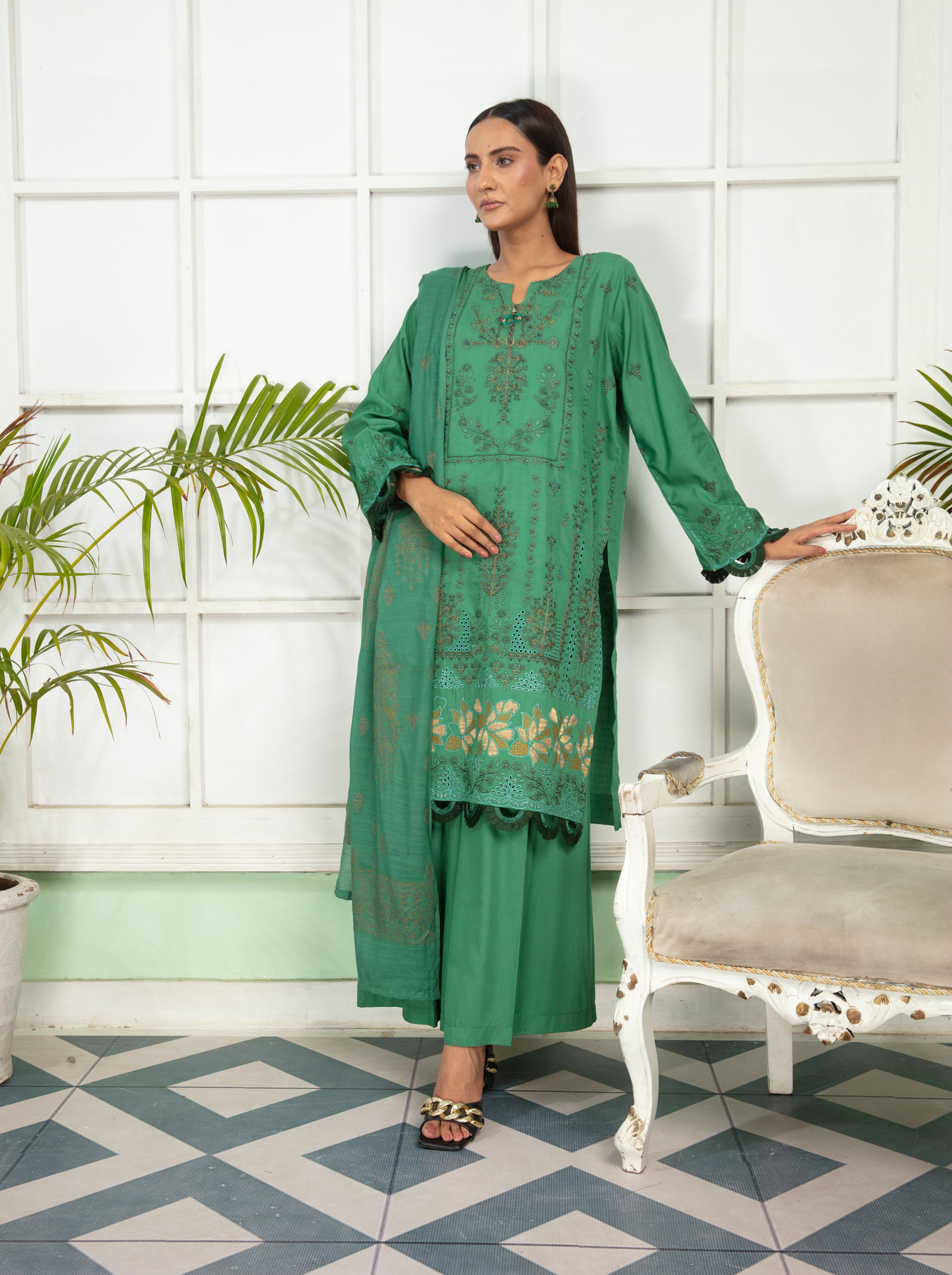 SASSI Viscose EMB Shirt & Dupatta Vol-2417