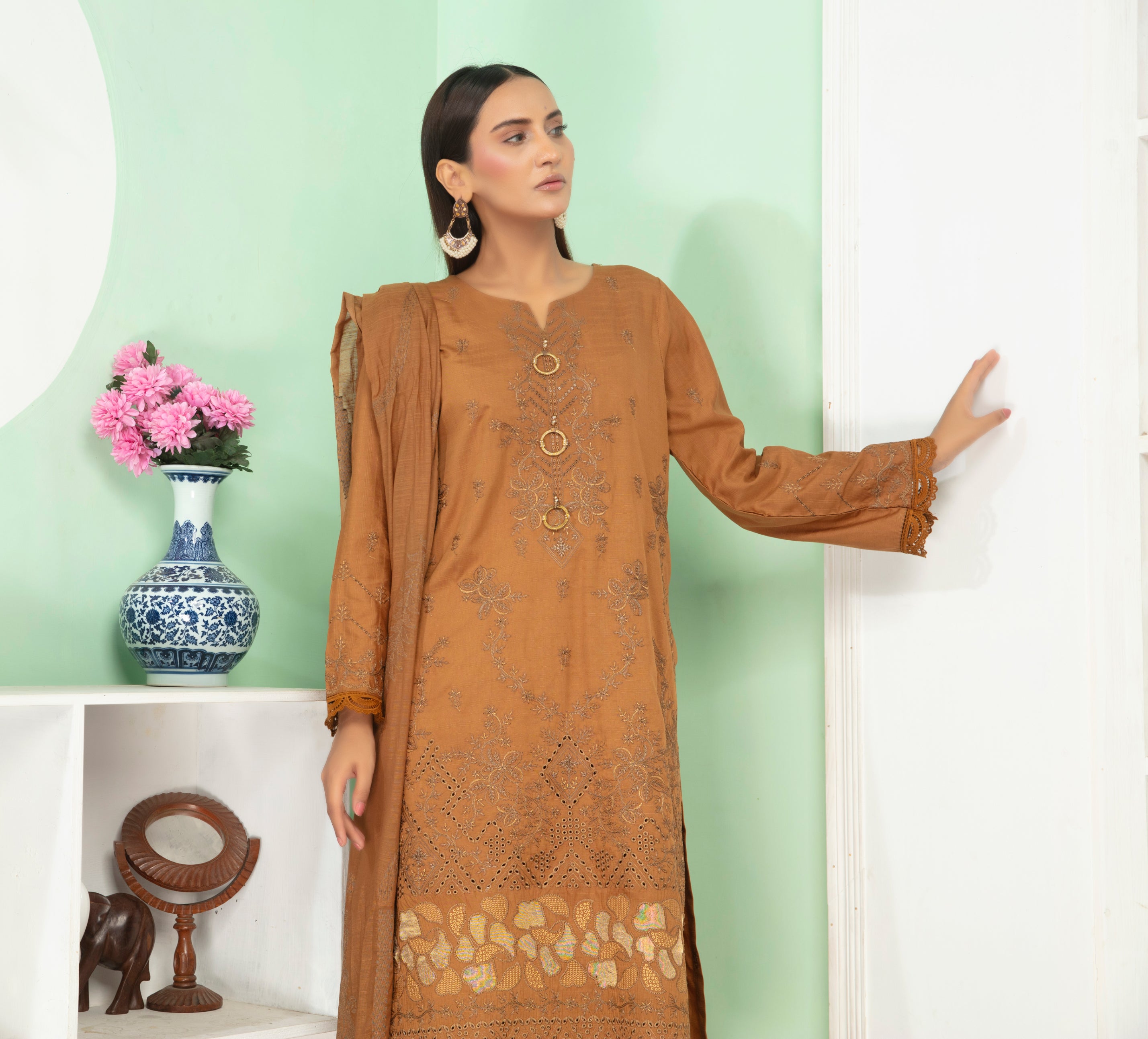 SASSI Viscose EMB Shirt & Dupatta Vol-2417
