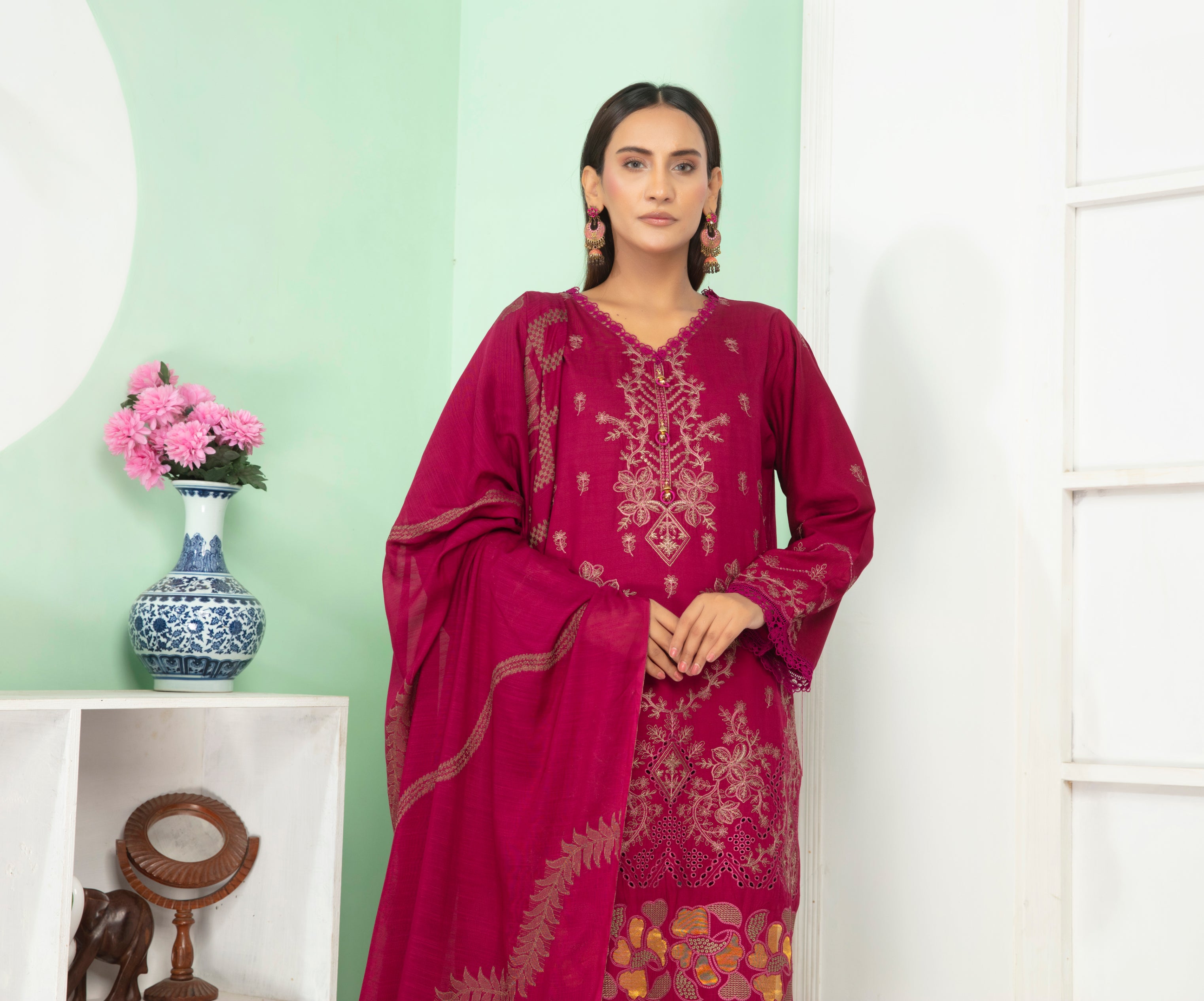 SASSI Viscose EMB Shirt & Dupatta Vol-2417