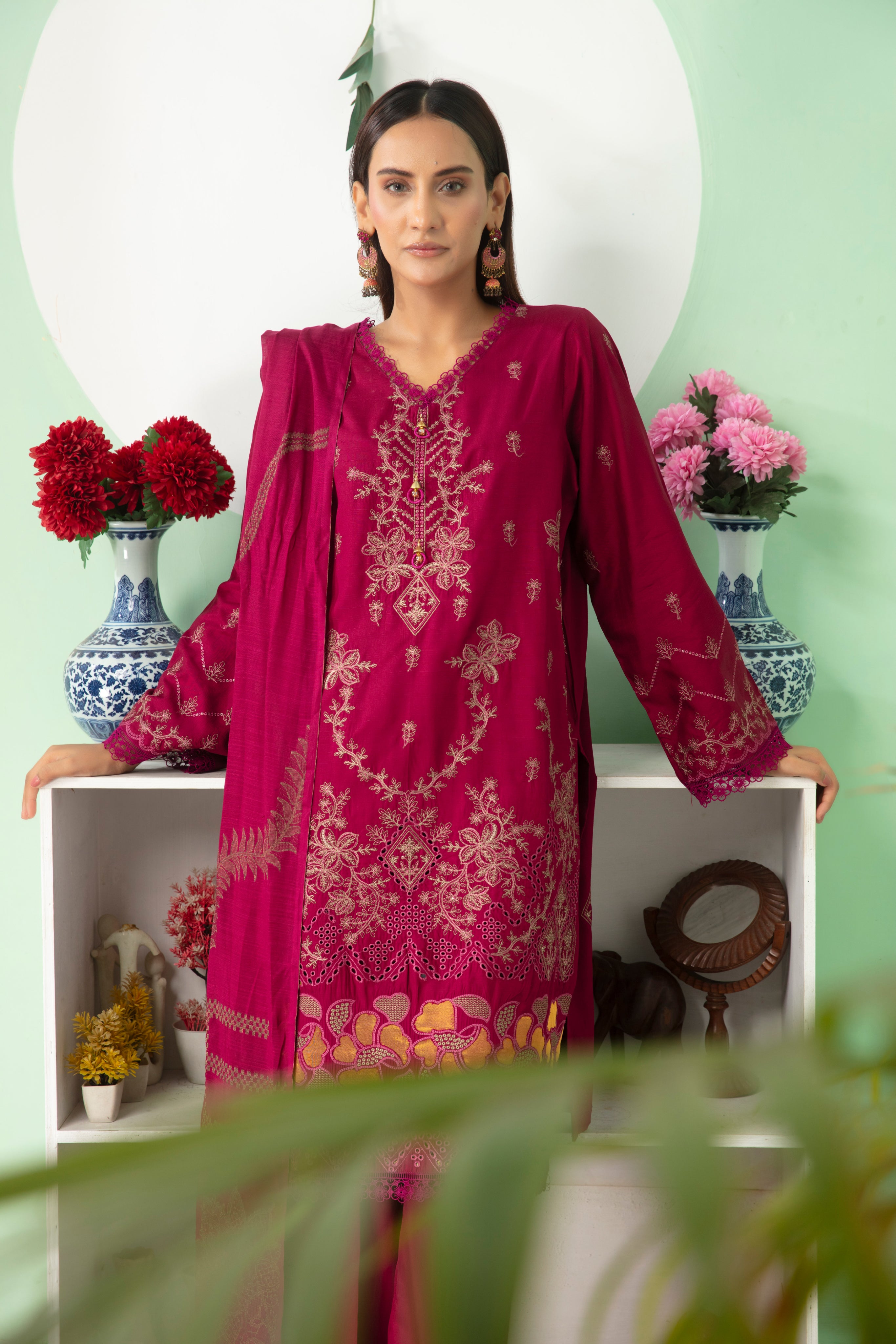 SASSI Viscose EMB Shirt & Dupatta Vol-2417